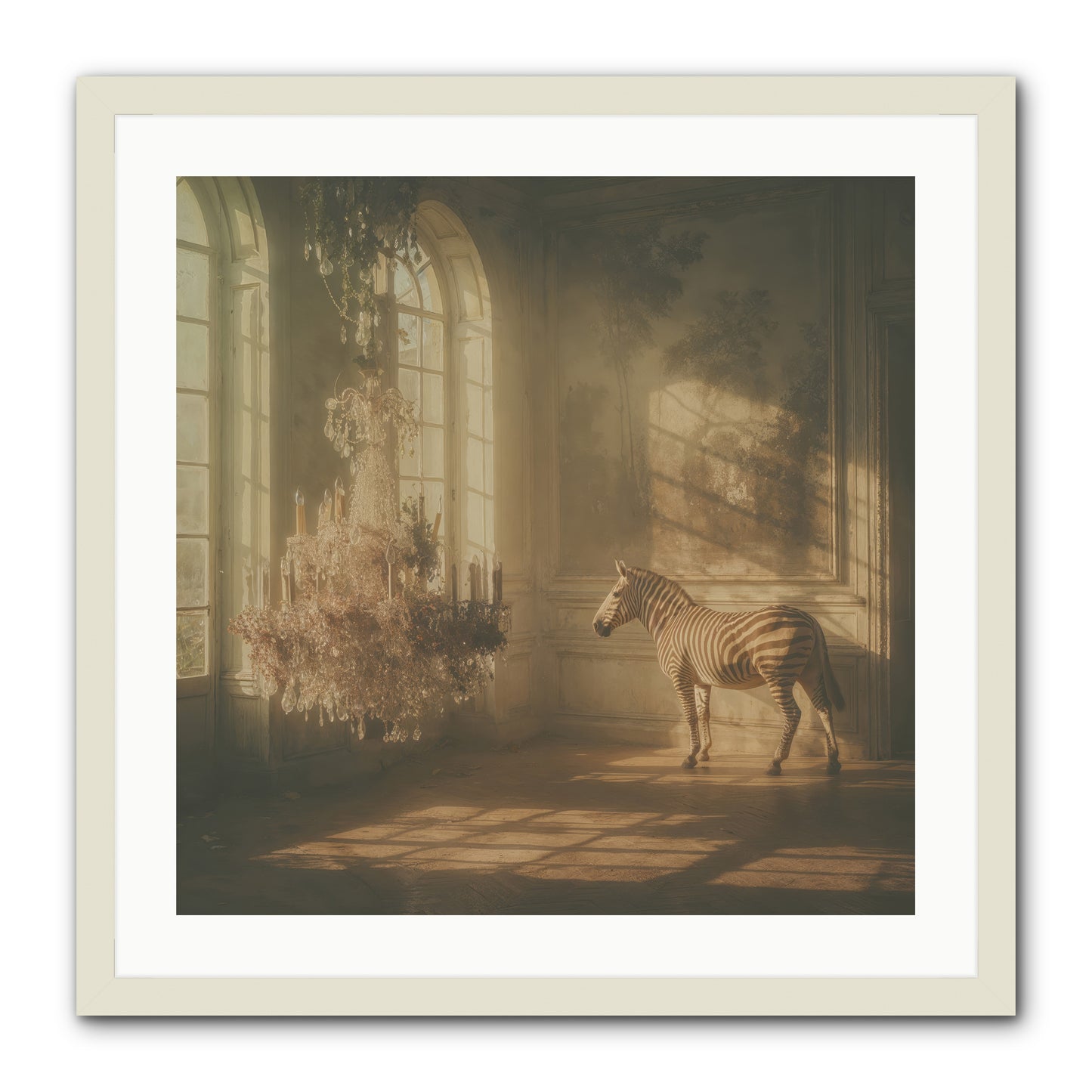 April in Amber -- Framed Print - White 24x24