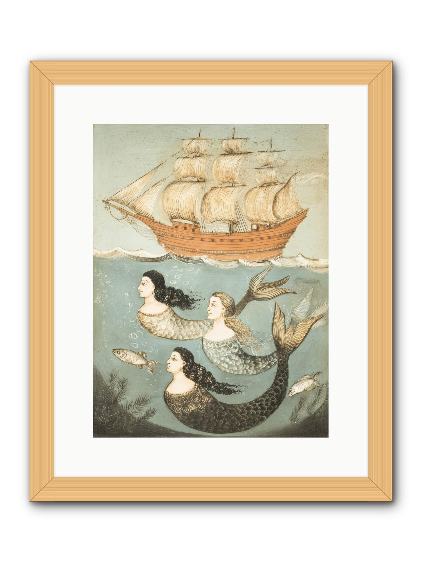 Aquatic Angels -- Framed Print - Natural 12x16