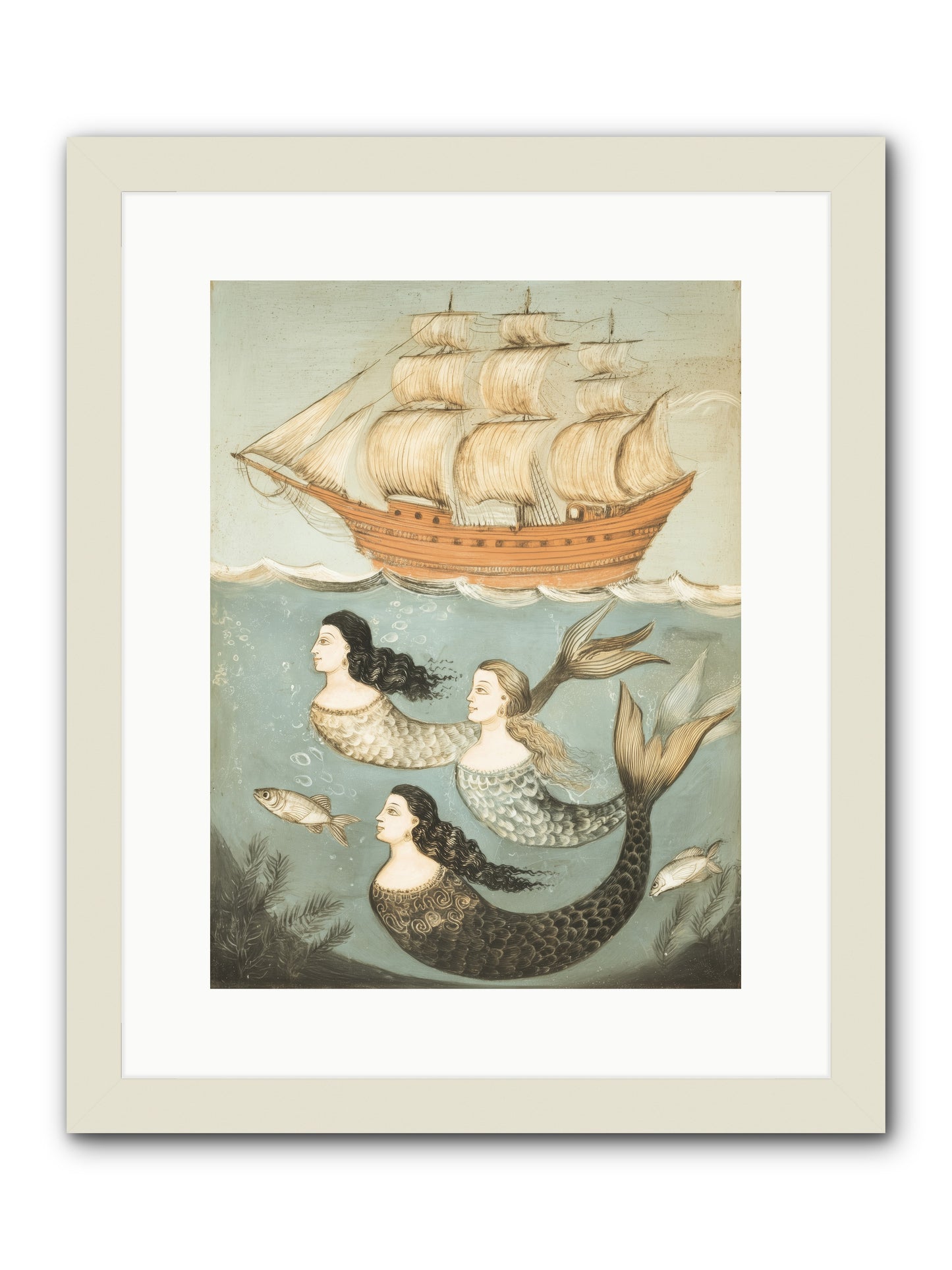 Aquatic Angels -- Framed Print - White 12x16