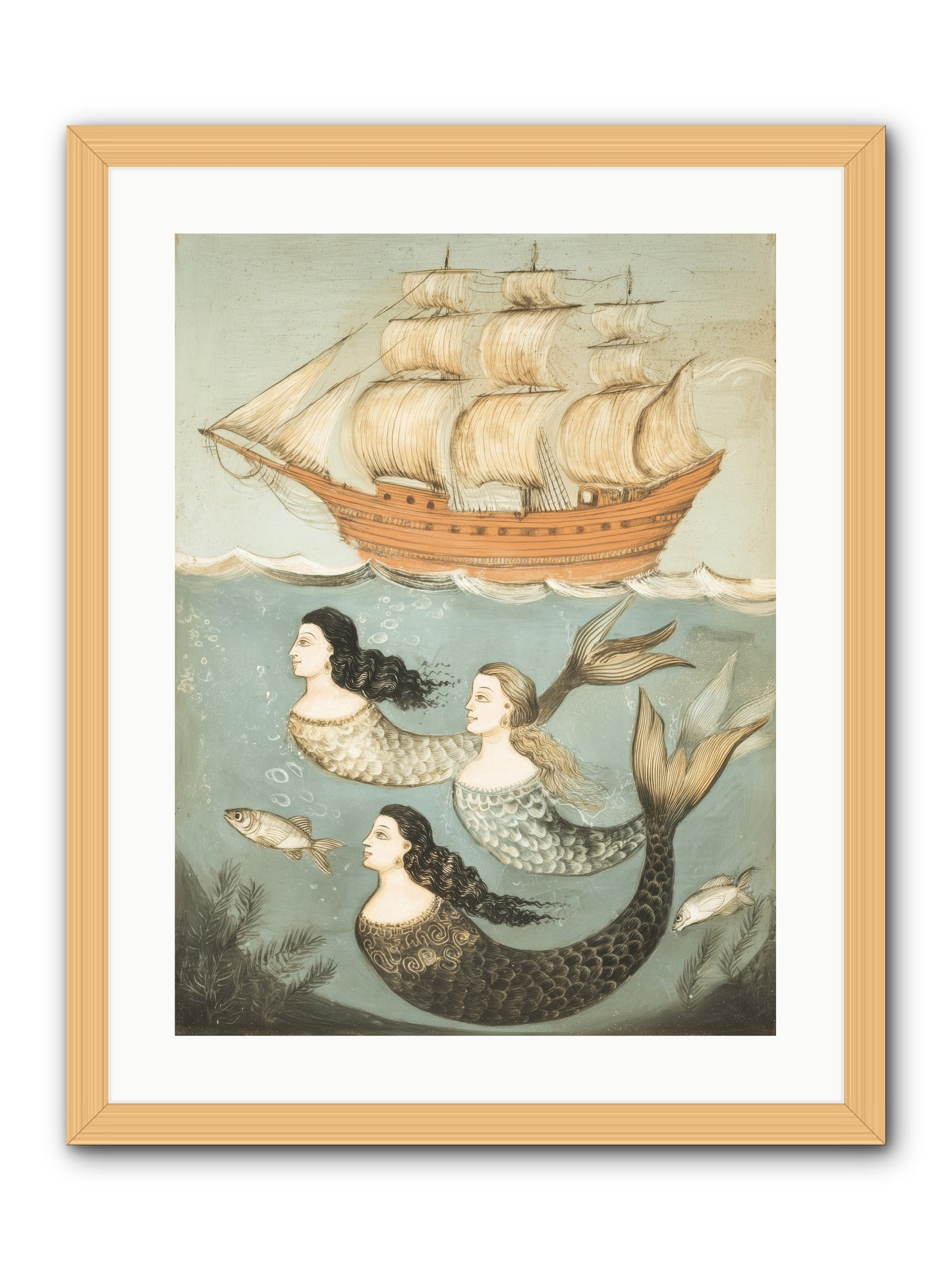 Aquatic Angels -- Framed Print - Natural 18x24