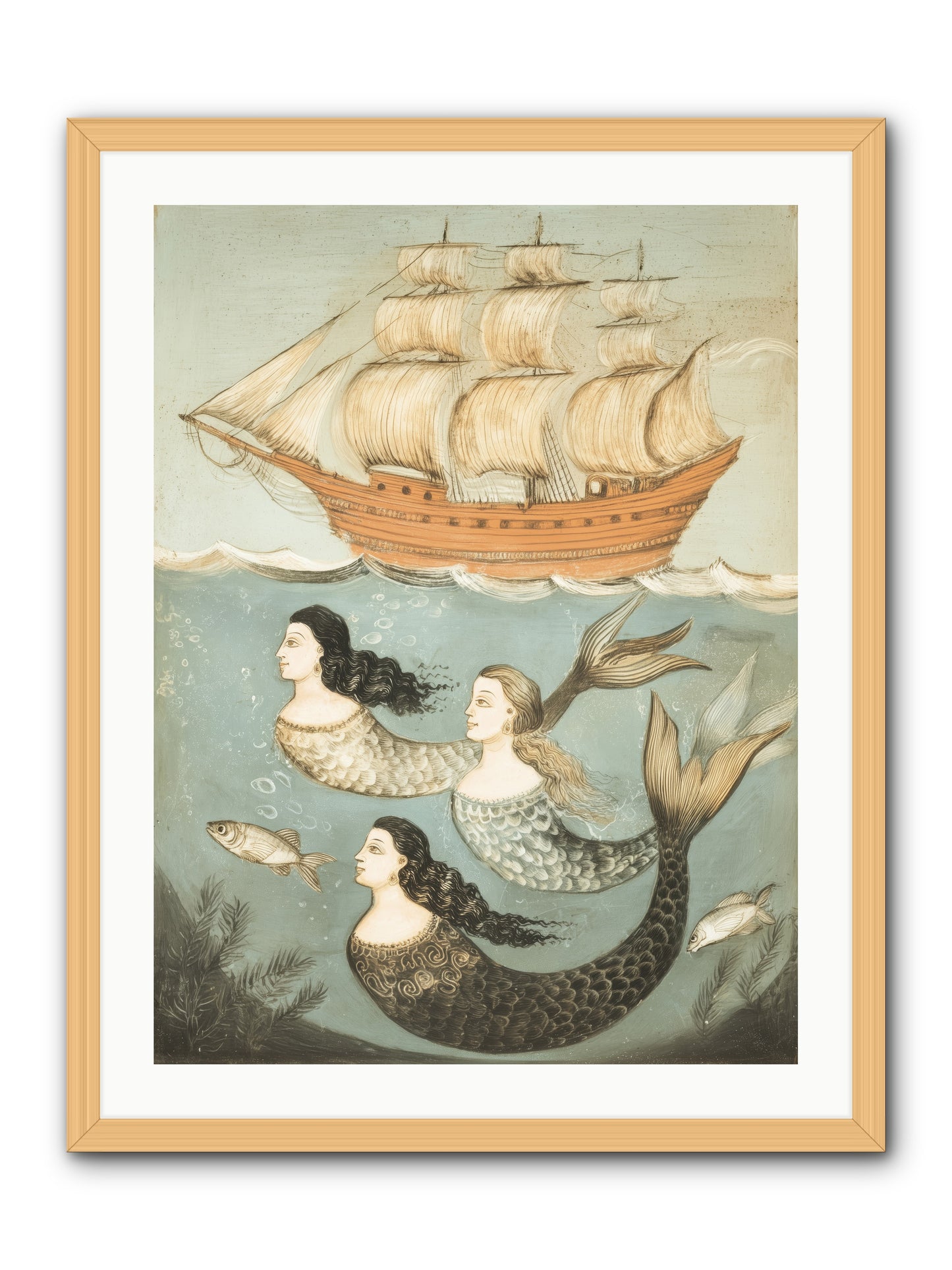 Aquatic Angels -- Framed Print - Natural 24x32