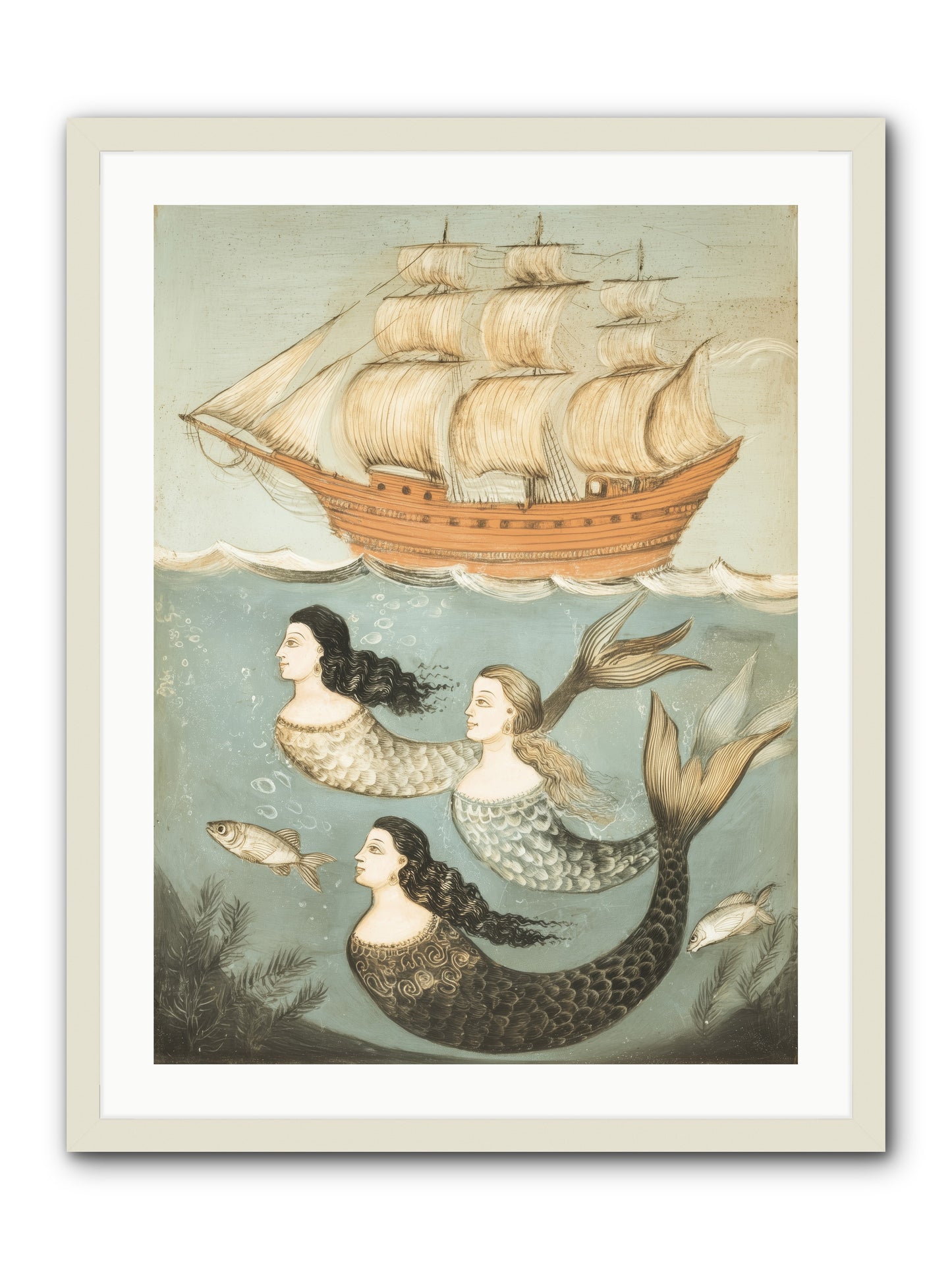 Aquatic Angels -- Framed Print - White 24x32