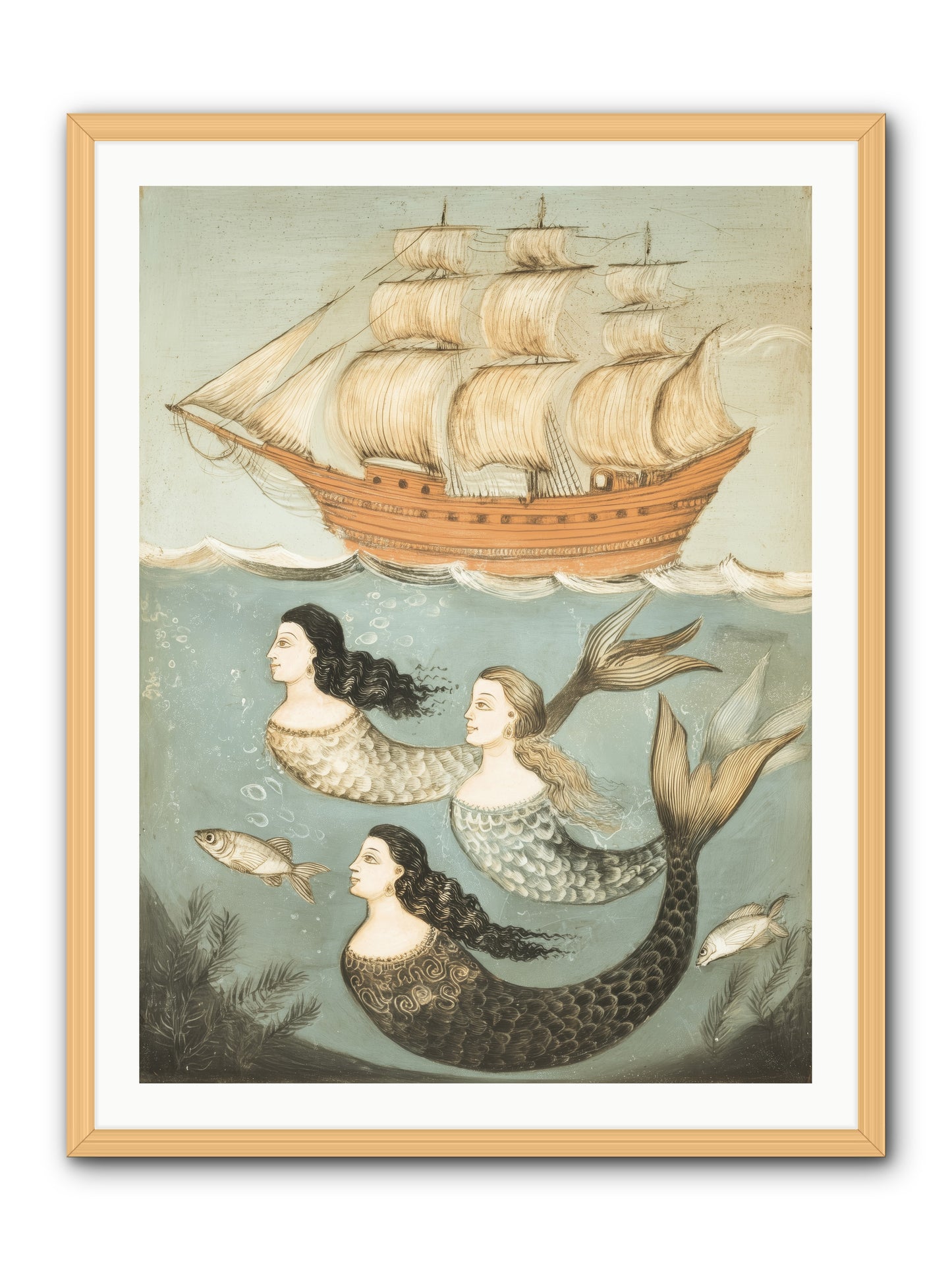 Aquatic Angels -- Framed Print - Natural 30x40
