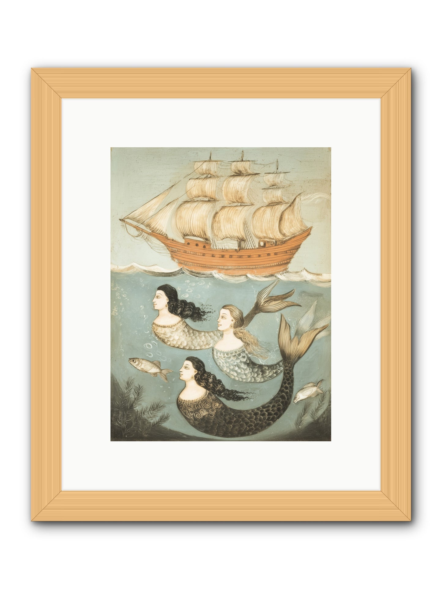 Aquatic Angels -- Framed Print - Natural 9x12