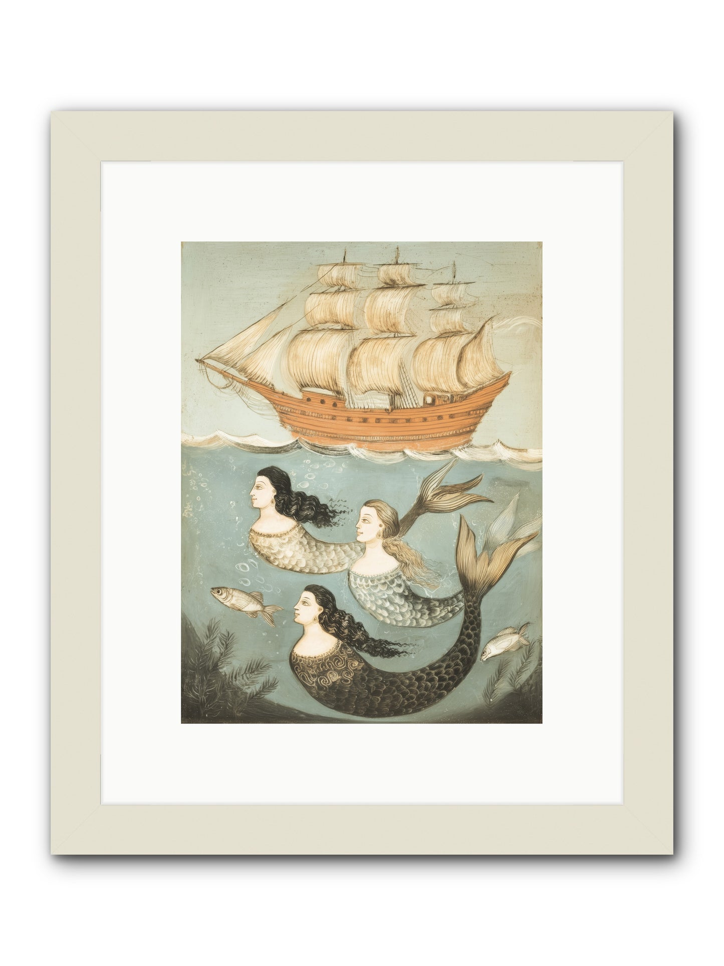 Aquatic Angels -- Framed Print - White 9x12