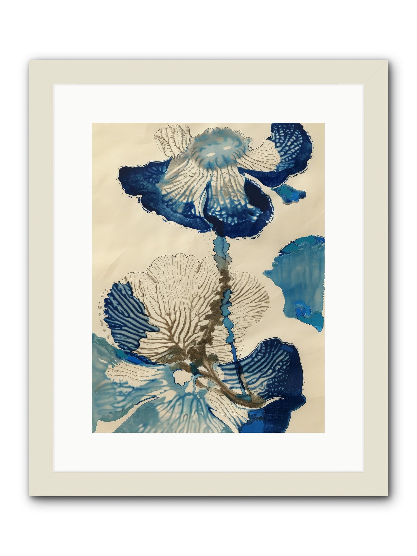 Aquatic Botany -- Framed Print - White 12x16