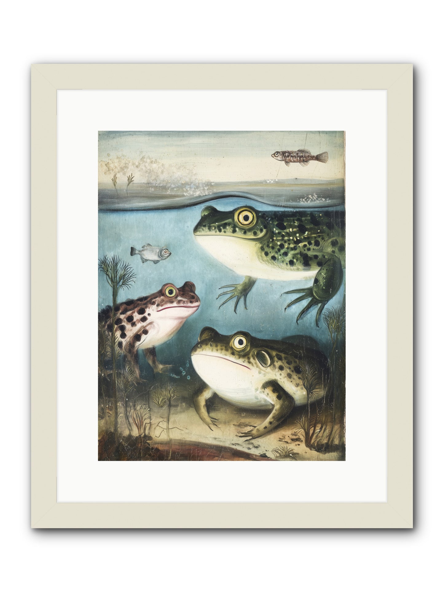 Aquatic Grace -- Framed Print - White 12x16