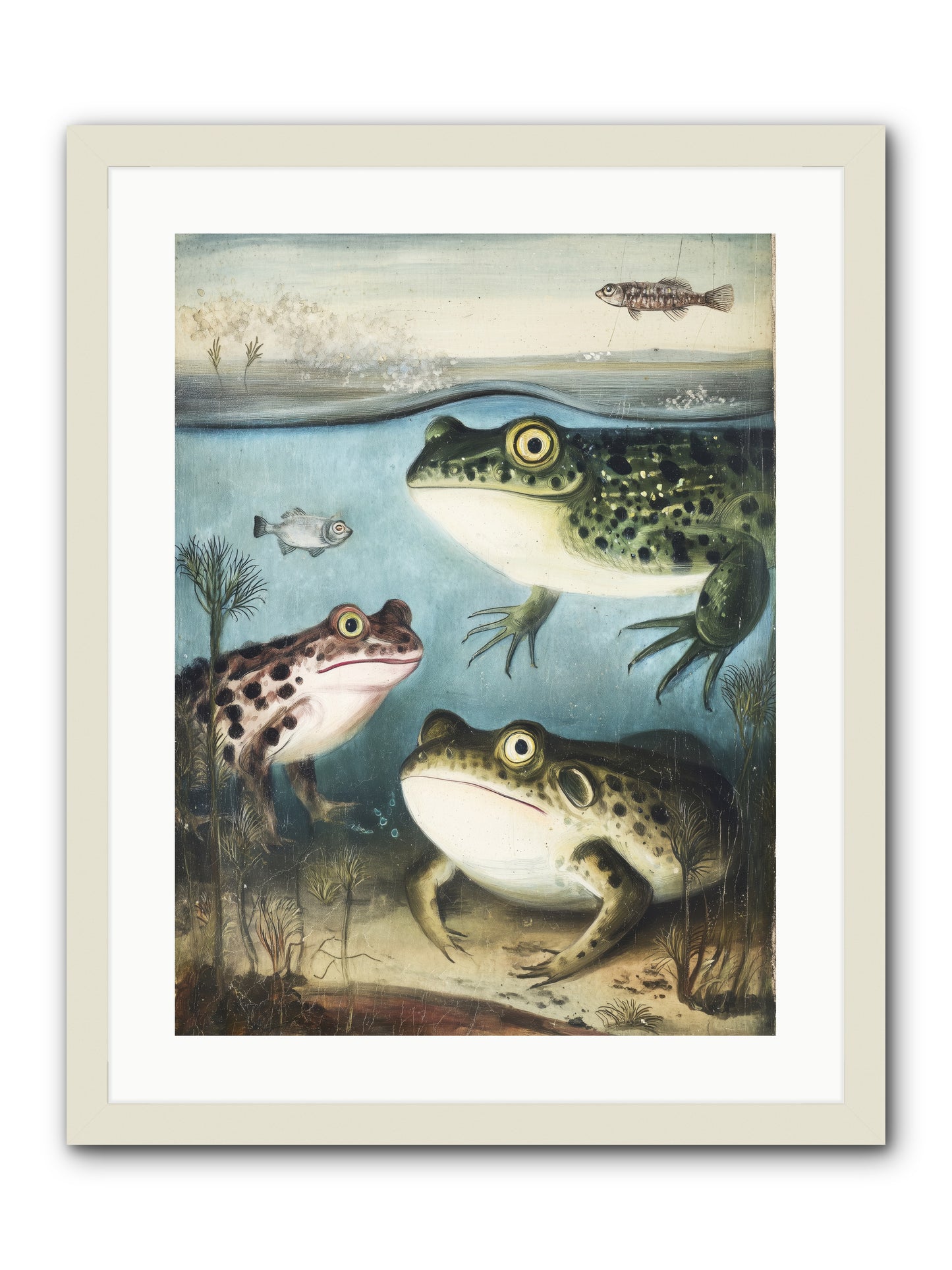 Aquatic Grace -- Framed Print - White 18x24