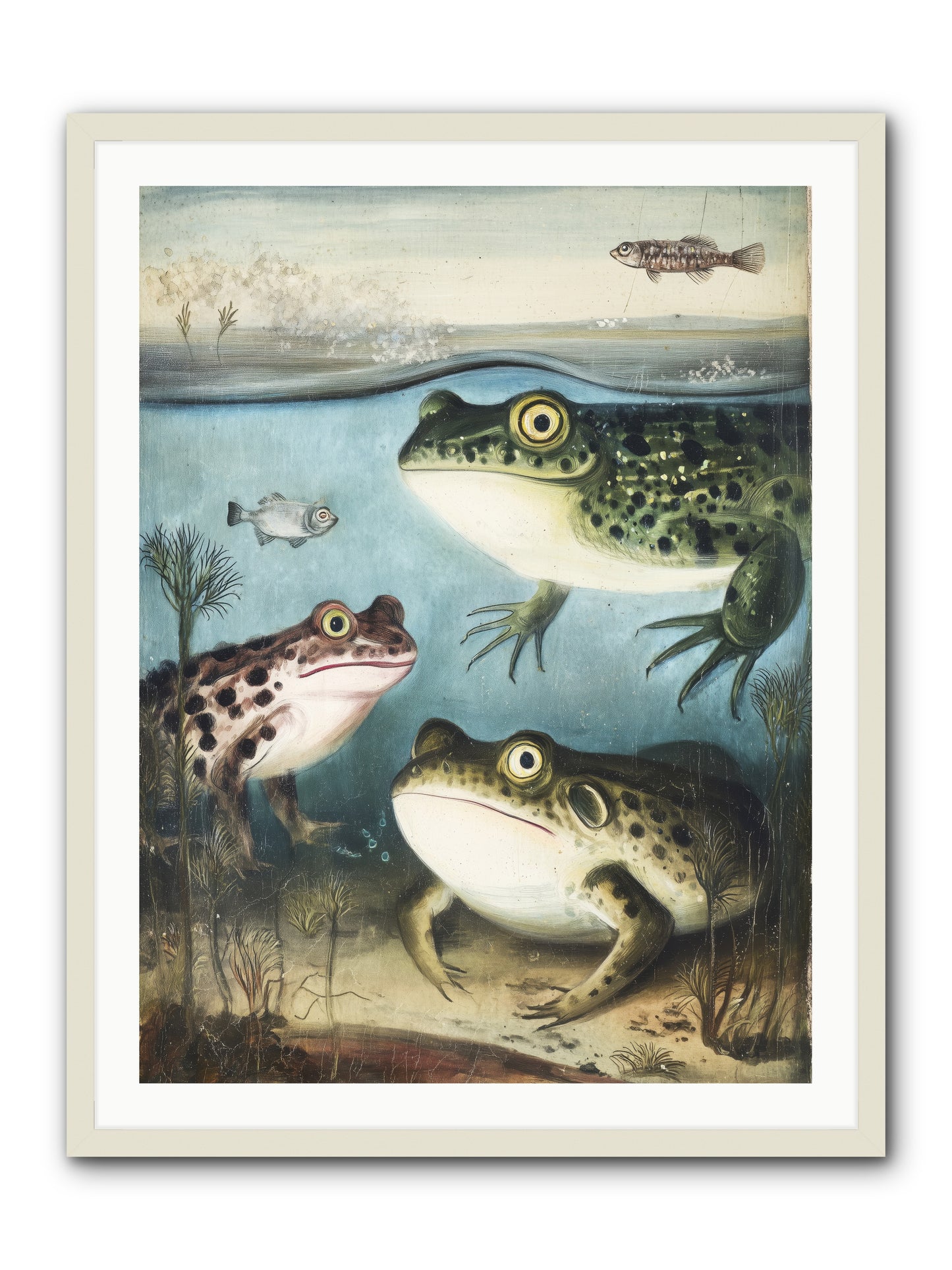 Aquatic Grace -- Framed Print - White 30x40