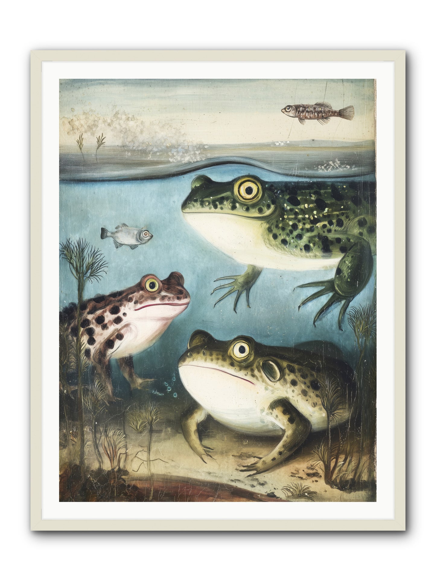 Aquatic Grace -- Framed Print - White 36x48