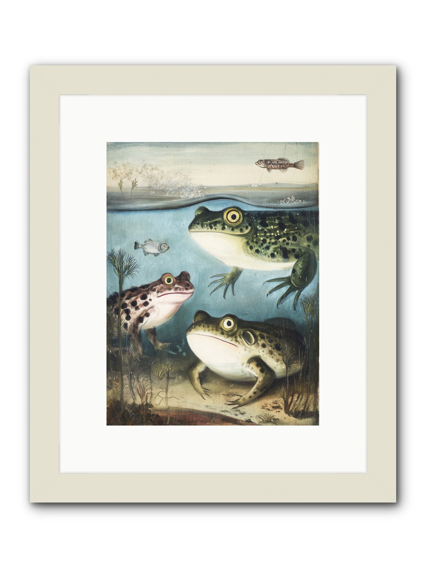 Aquatic Grace -- Framed Print - White 9x12