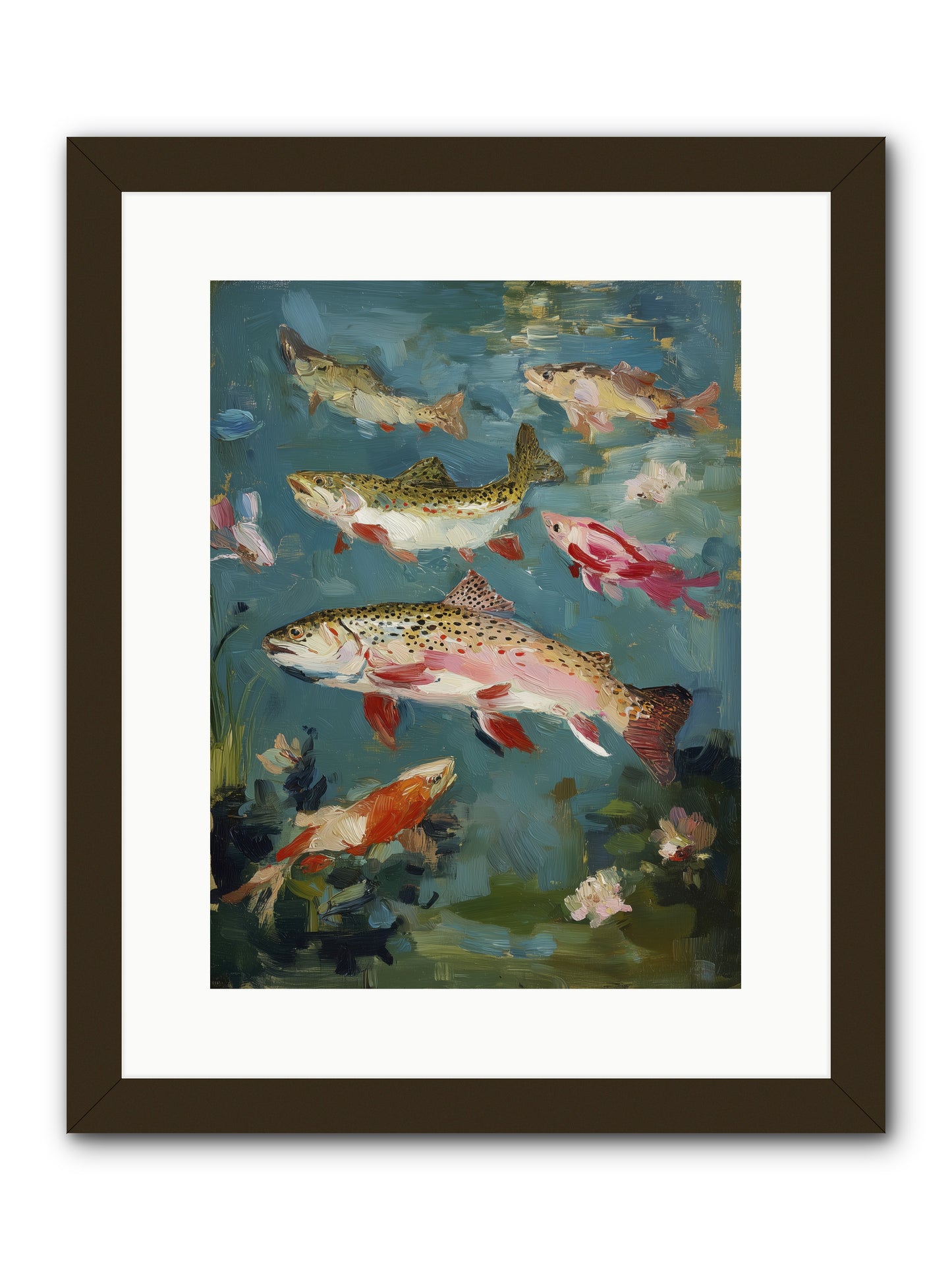 Aquatic Meadow -- Framed Print - Black 12x16