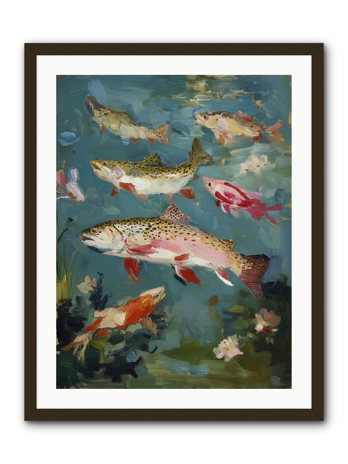 Aquatic Meadow -- Framed Print - Black 24x32