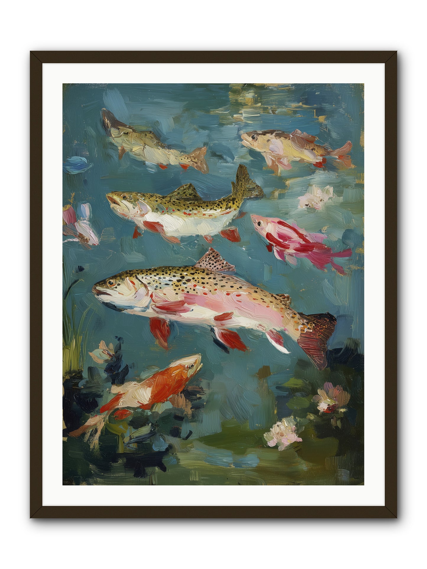 Aquatic Meadow -- Framed Print - Black 30x40