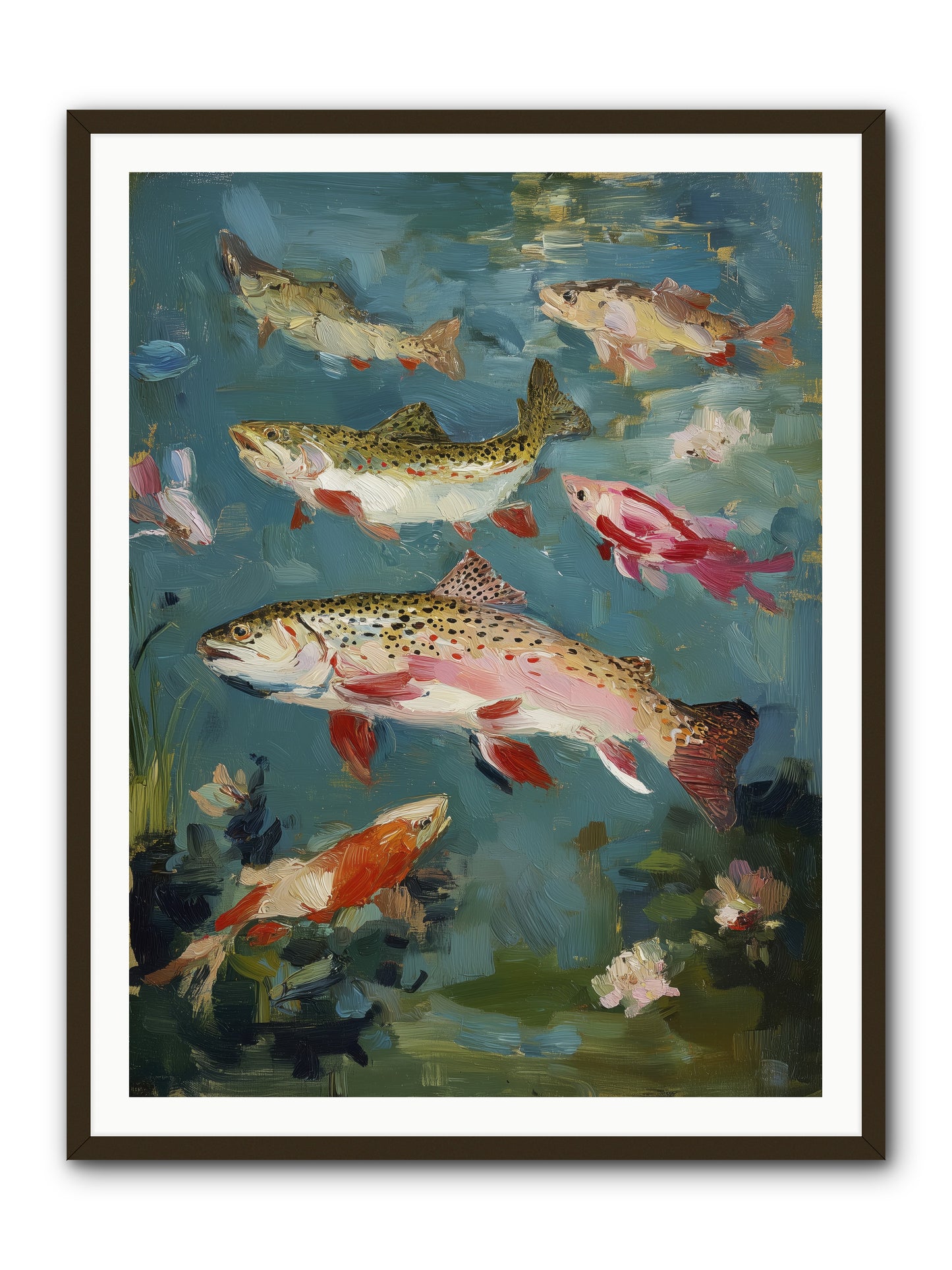 Aquatic Meadow -- Framed Print - Black 36x48