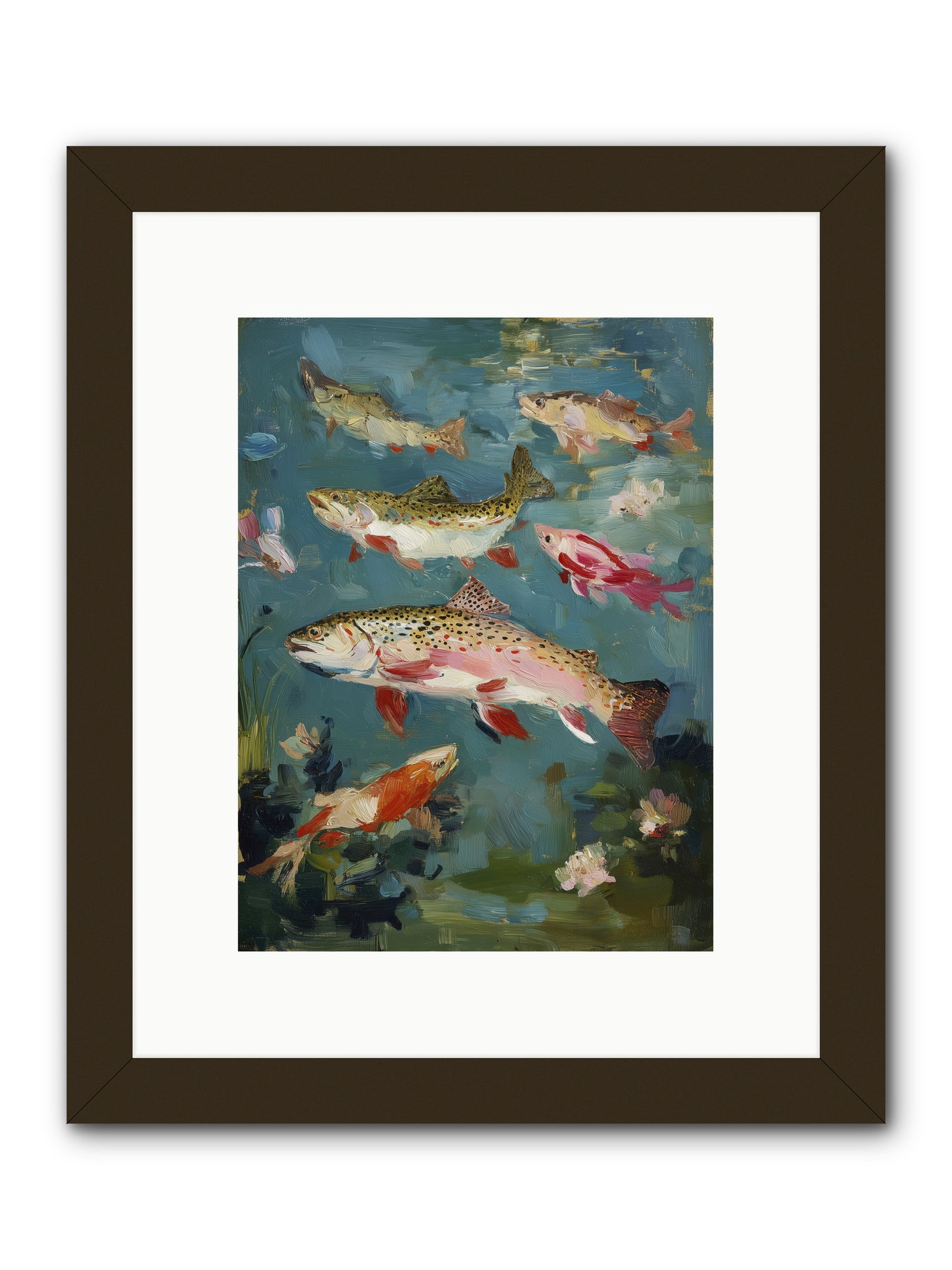 Aquatic Meadow -- Framed Print - Black 9x12