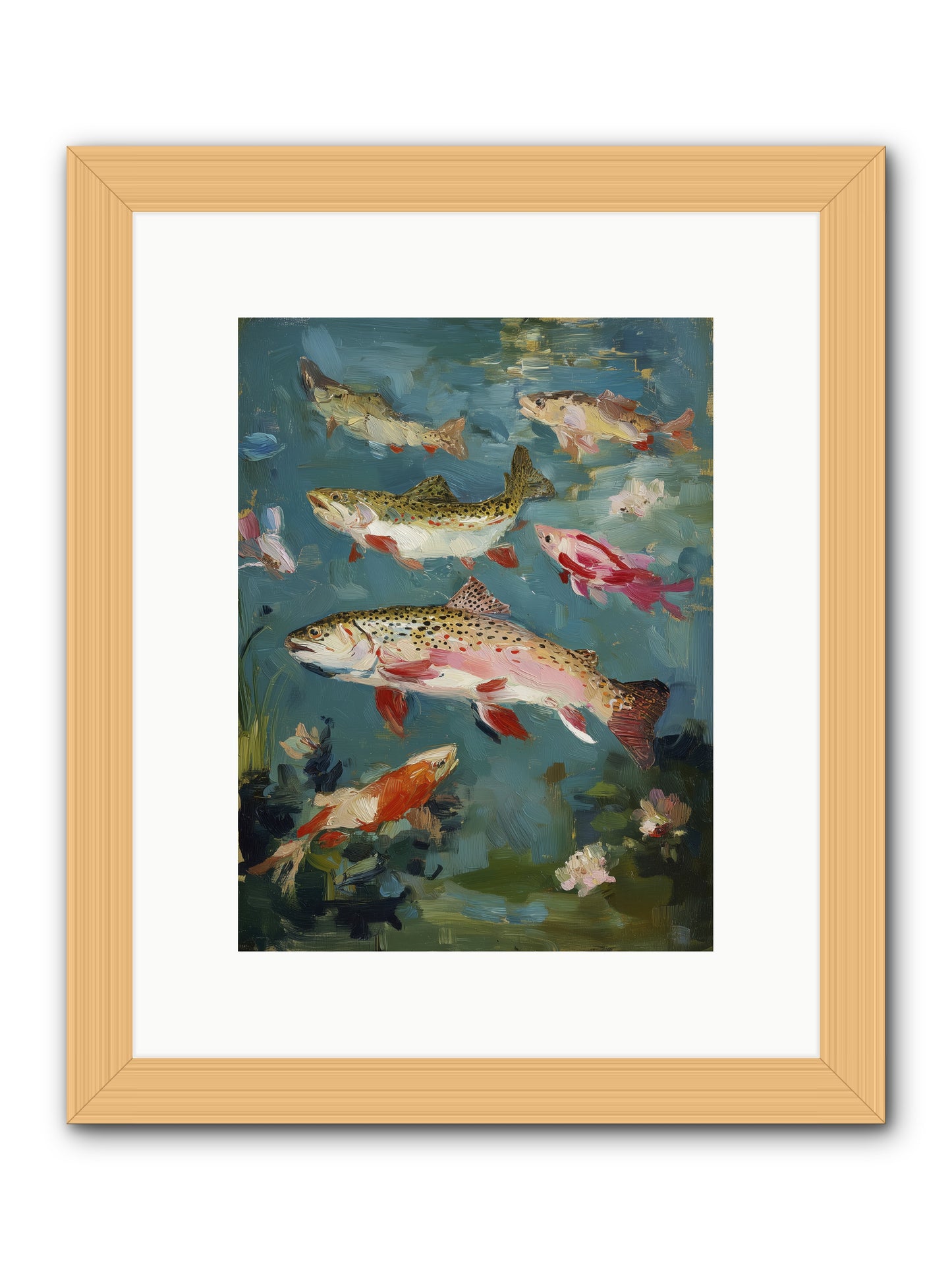 Aquatic Meadow -- Framed Print - Natural 9x12