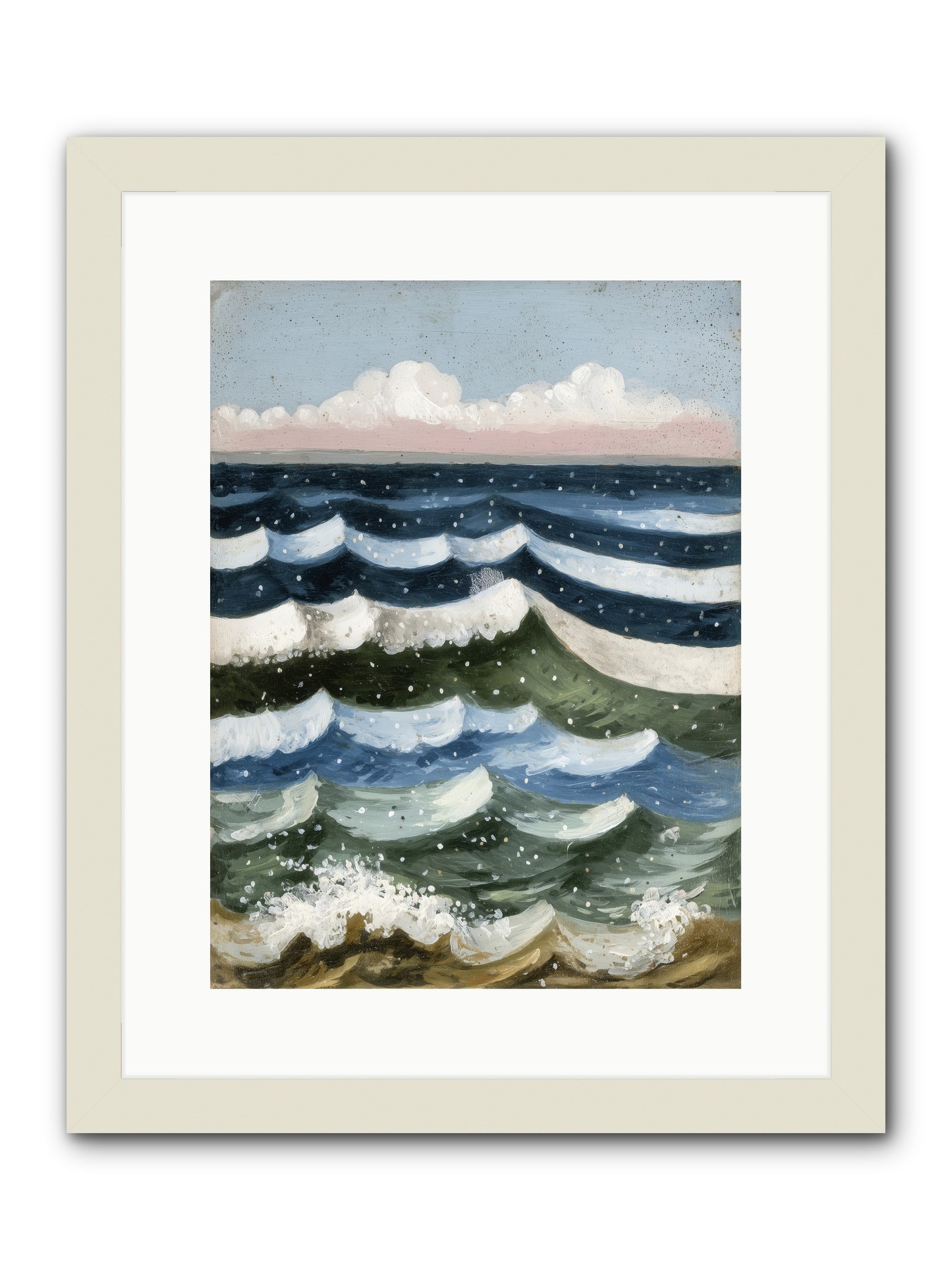 Aquatic Quilt -- Framed Print - White 12x16