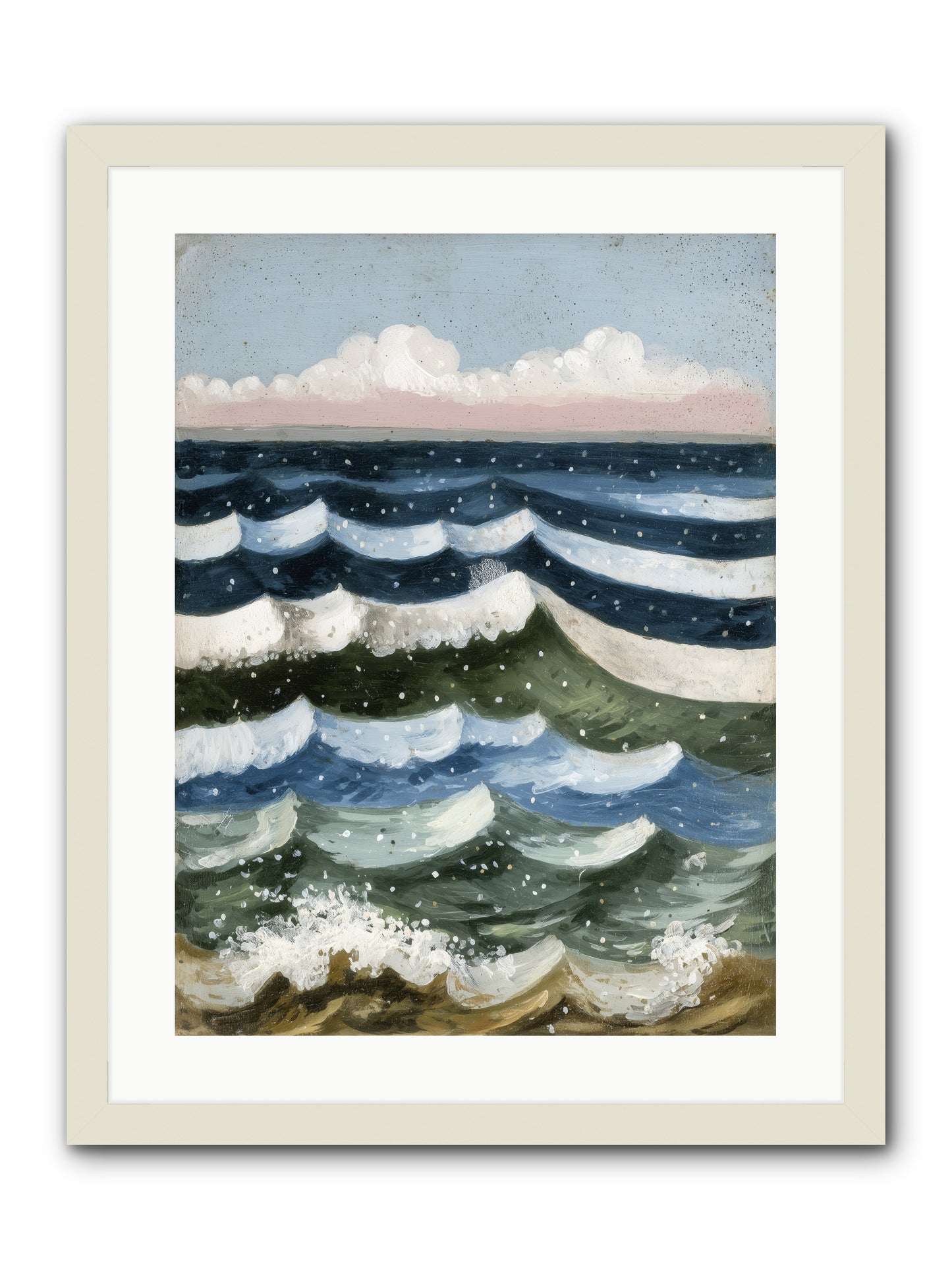 Aquatic Quilt -- Framed Print - White 18x24