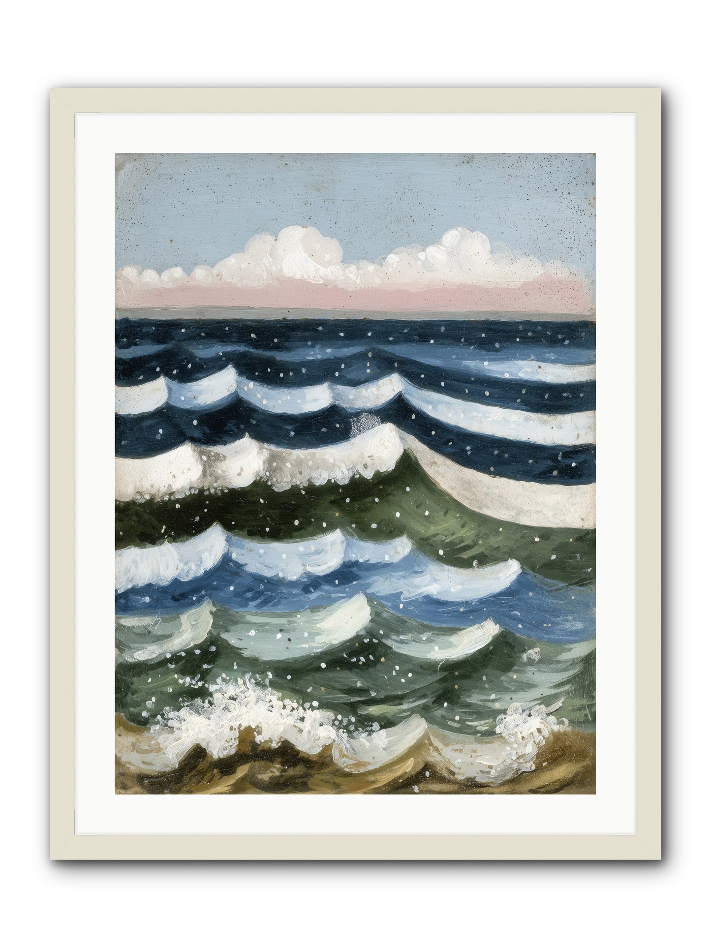 Aquatic Quilt -- Framed Print - White 24x32