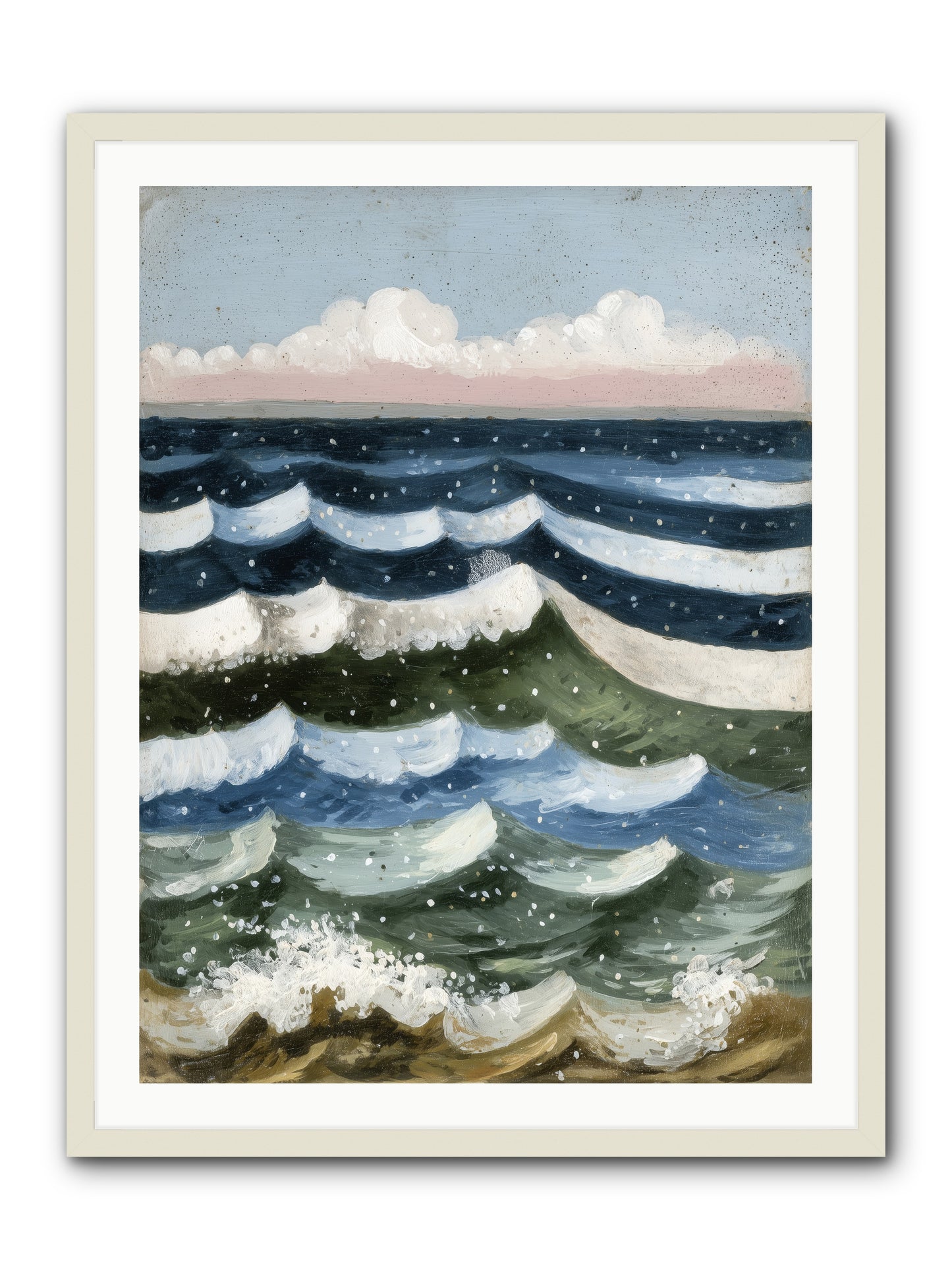 Aquatic Quilt -- Framed Print - White 30x40