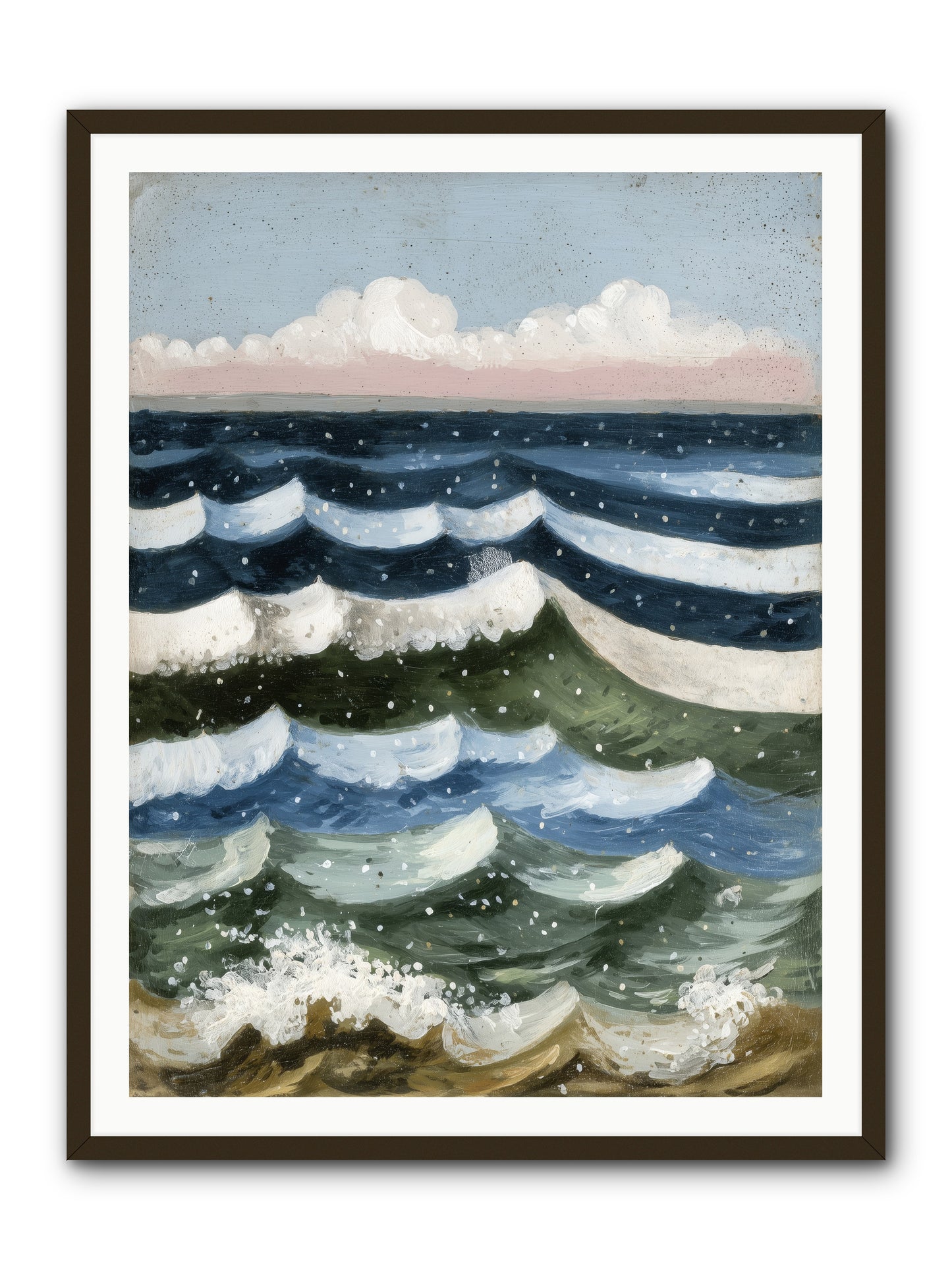 Aquatic Quilt -- Framed Print - Black 36x48