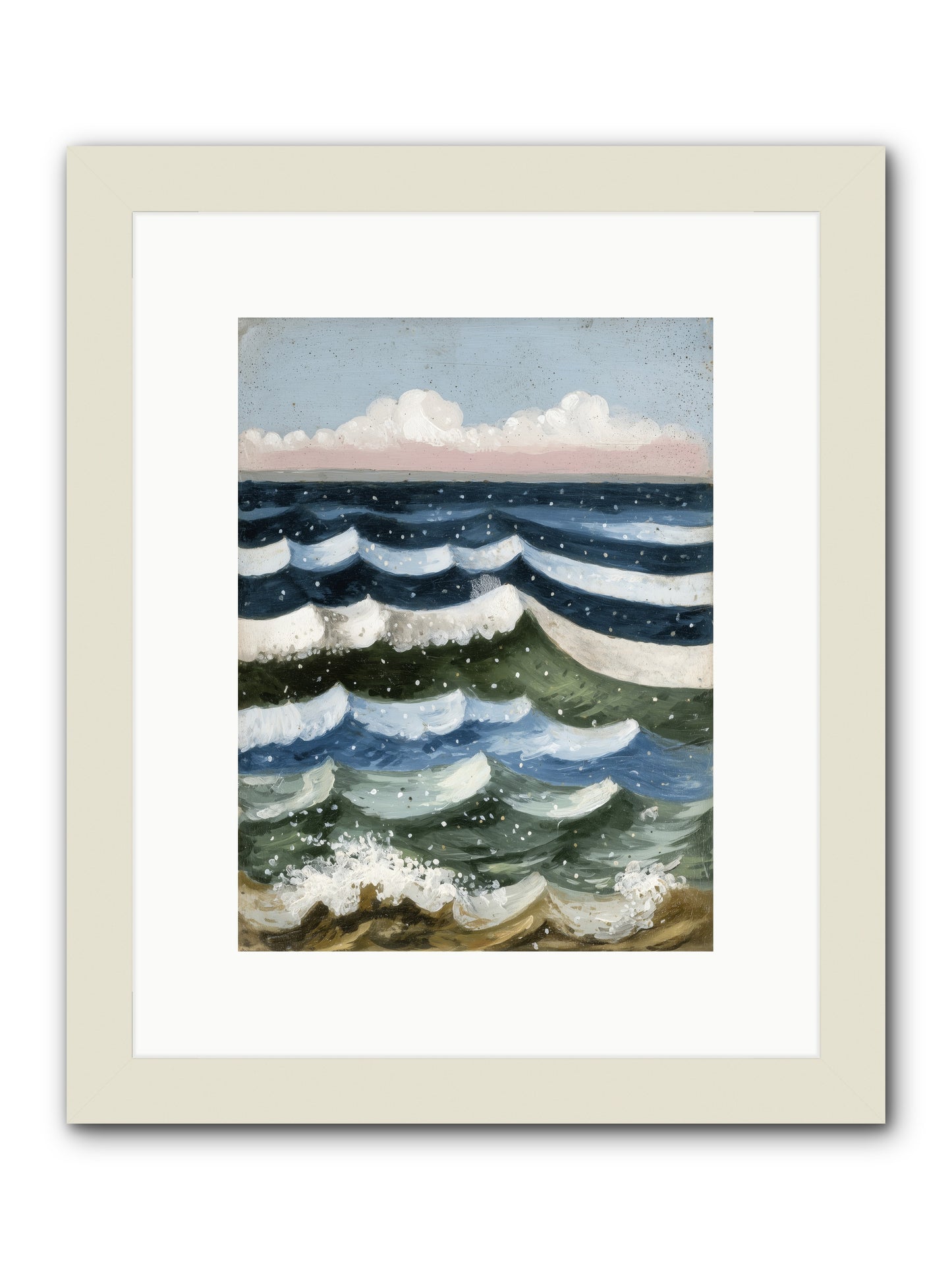 Aquatic Quilt -- Framed Print - White 9x12