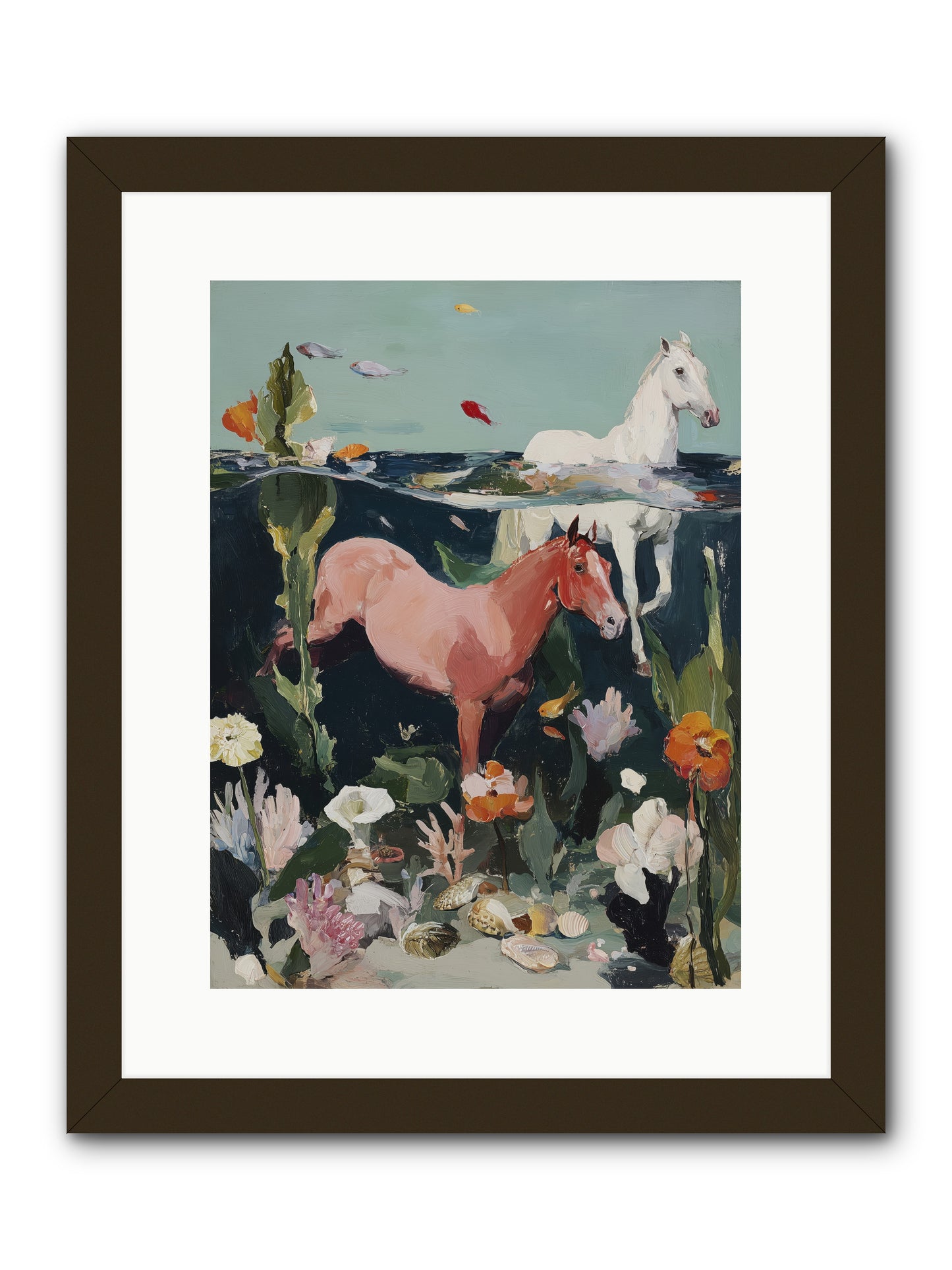 Aquatic Steeds -- Framed Print - Black 12x16