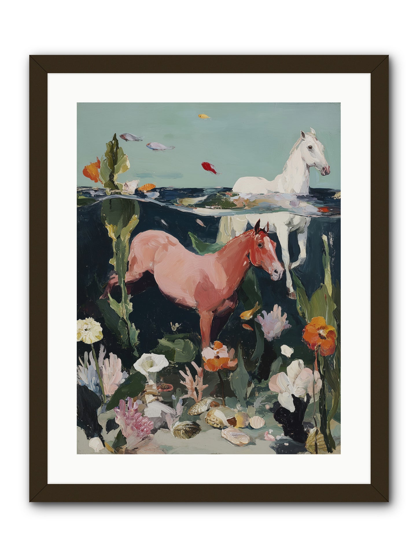 Aquatic Steeds -- Framed Print - Black 18x24