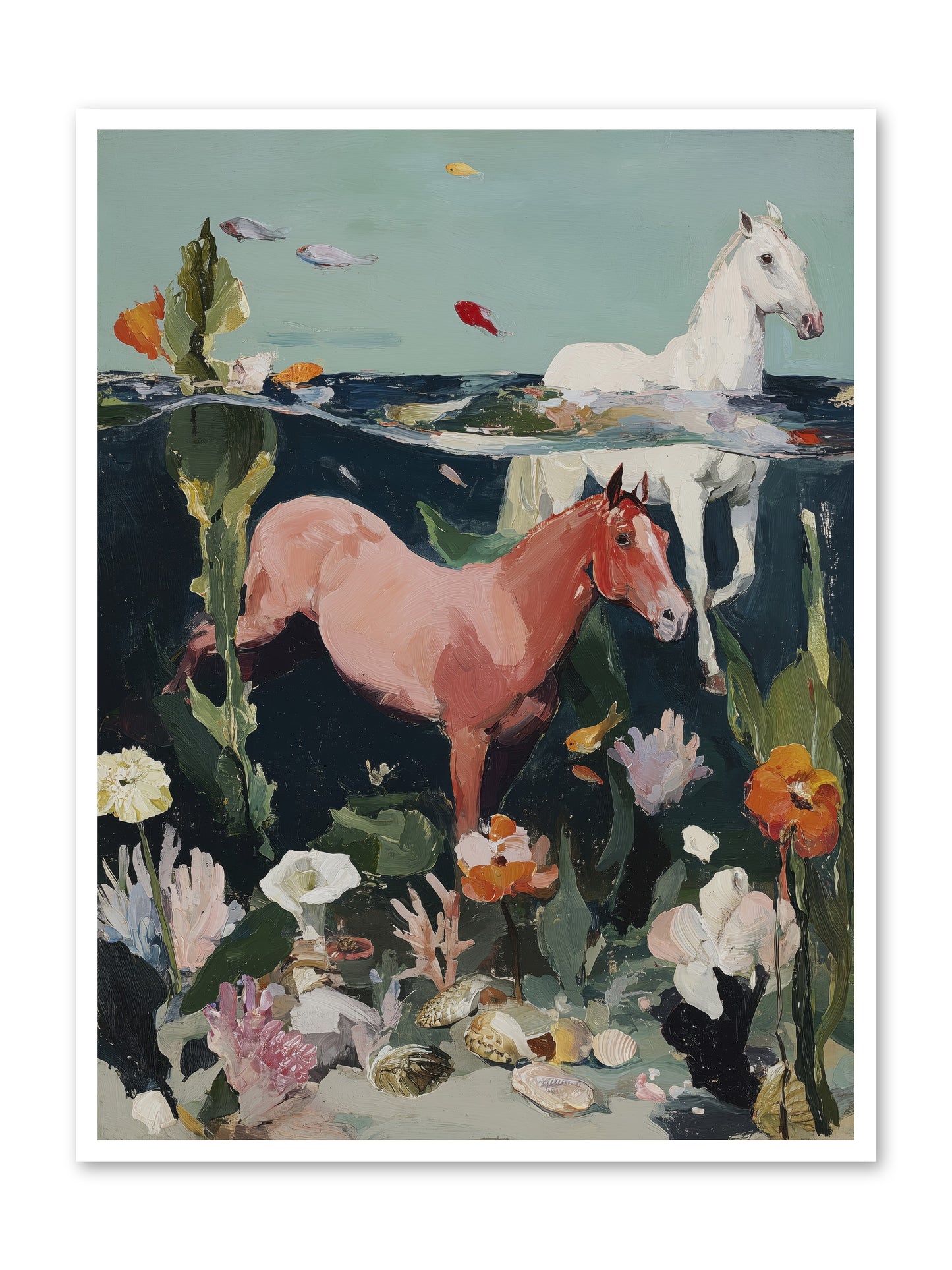 Aquatic Steeds -- Loose Canvas Print 36x48