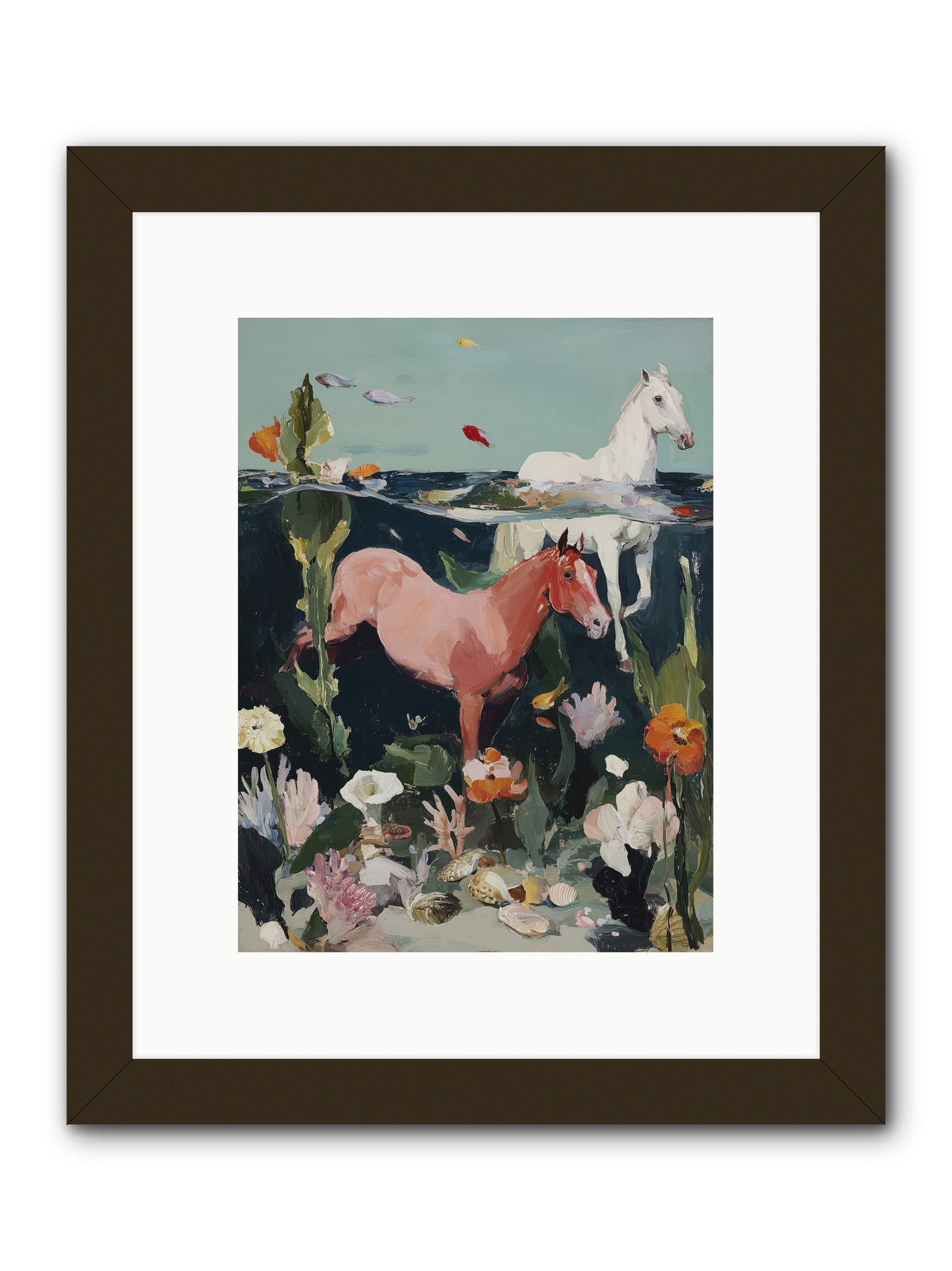 Aquatic Steeds -- Framed Print - Black 9x12
