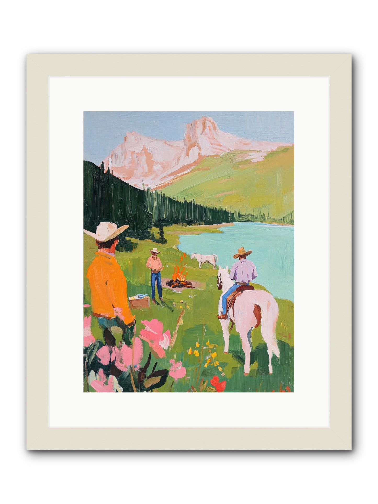Arroyo Crossing No.1  -- Framed Print - White 12x16
