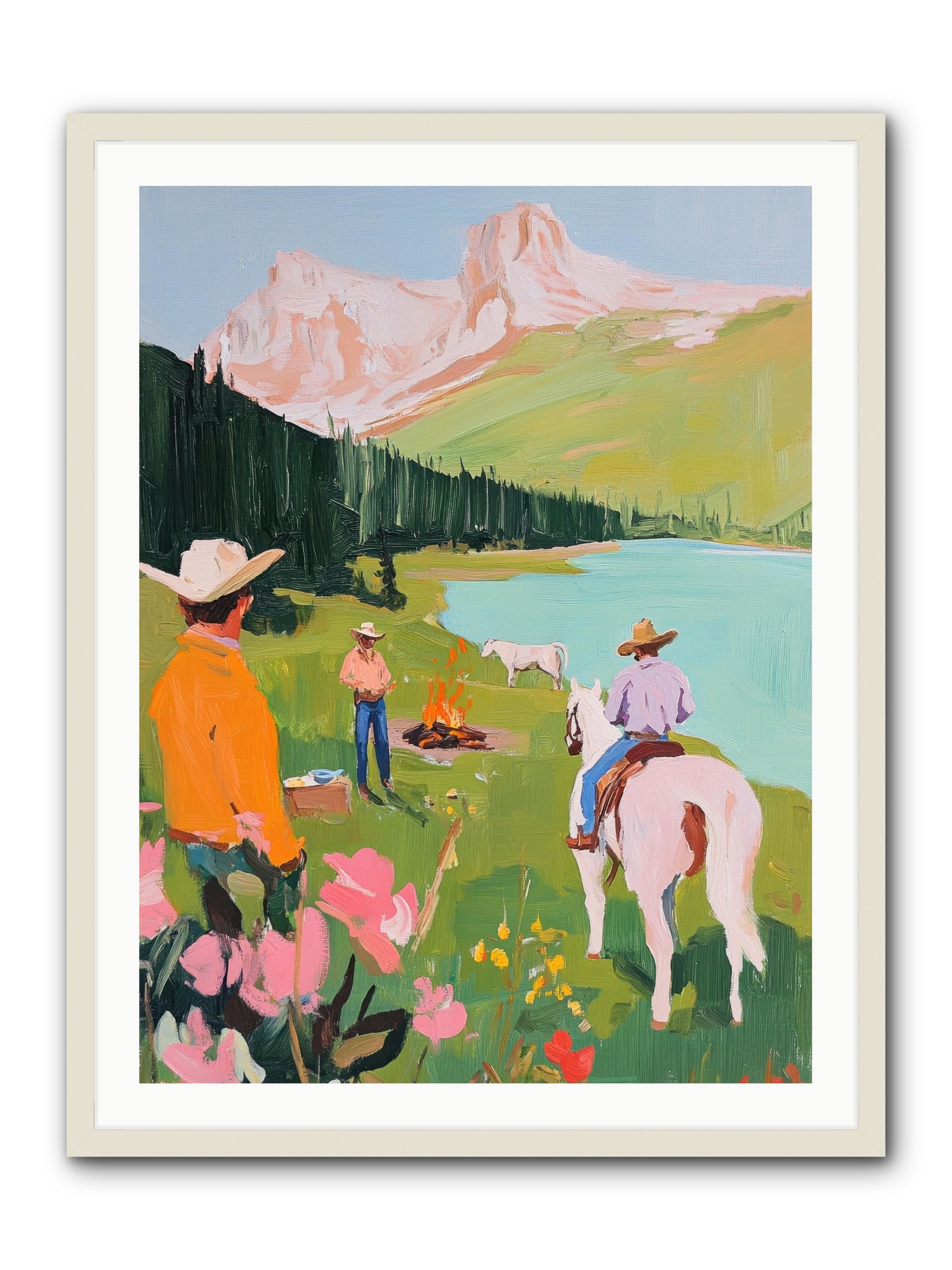 Arroyo Crossing No.1  -- Framed Print - White 30x40