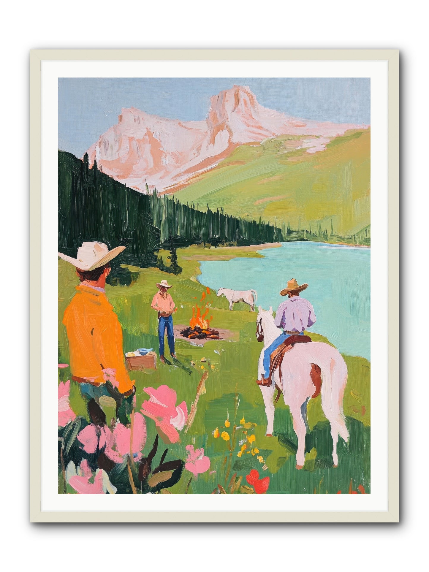 Arroyo Crossing No.1  -- Framed Print - White 36x48