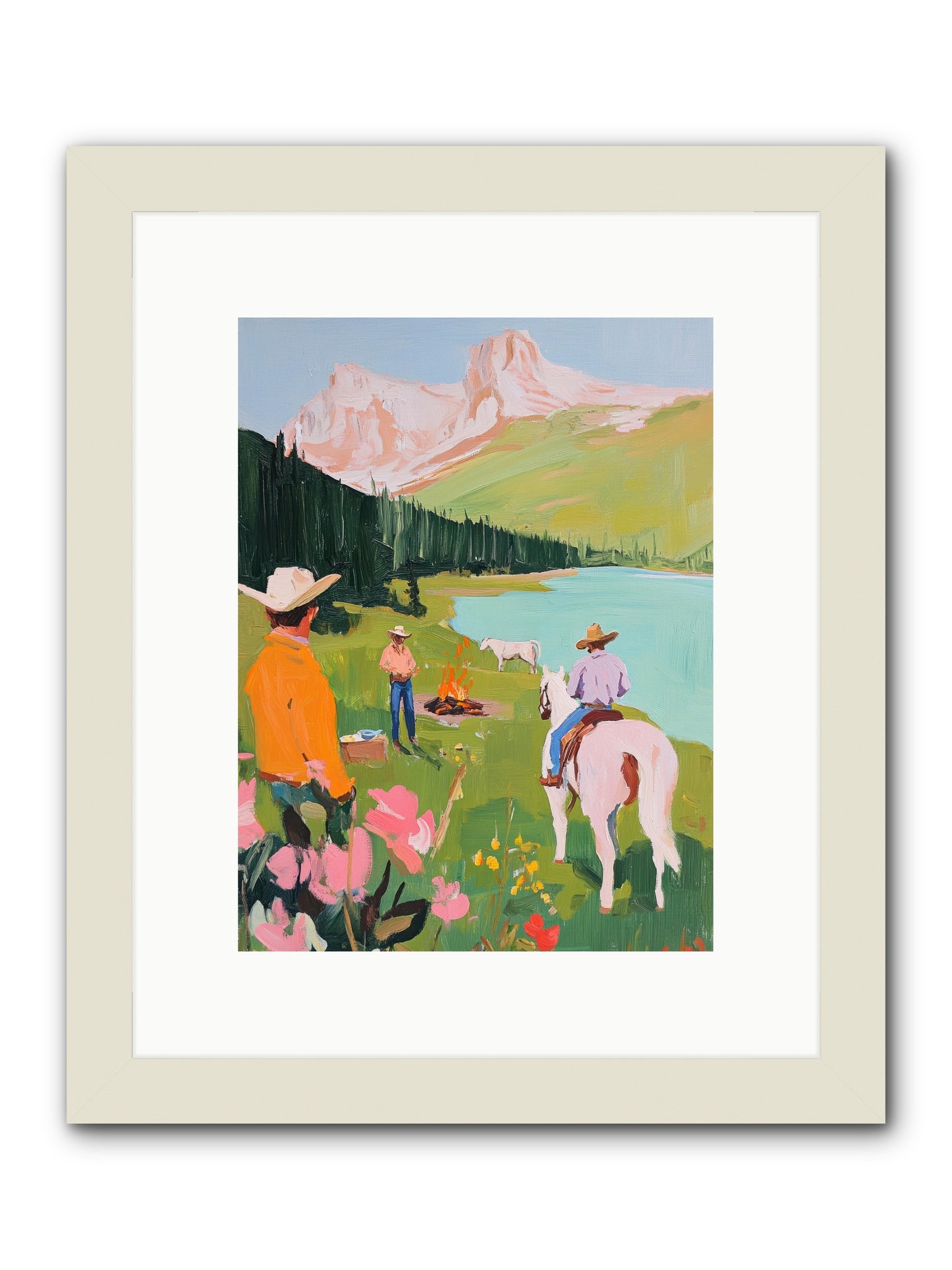 Arroyo Crossing No.1  -- Framed Print - White 9x12
