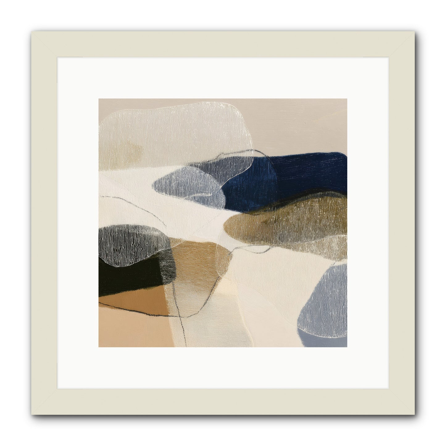 Ashen Tide -- Framed Print - White 12x12