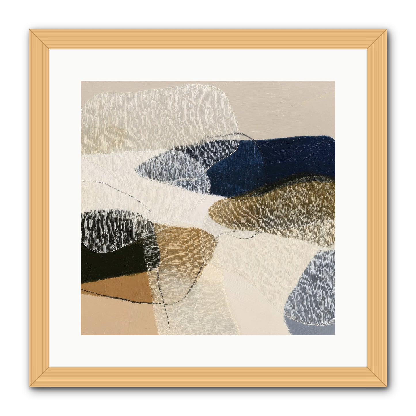 Ashen Tide -- Framed Print - Natural 16x16