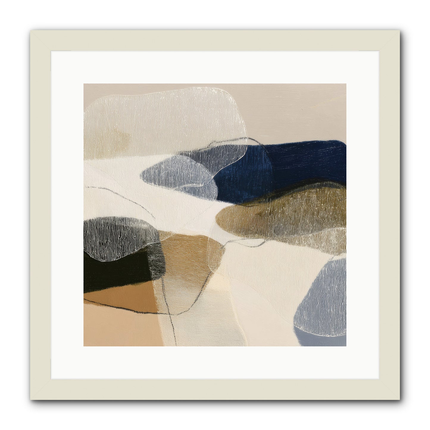Ashen Tide -- Framed Print - White 16x16