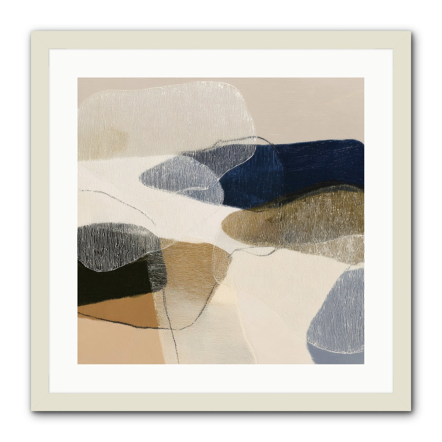 Ashen Tide -- Framed Print - White 20x20