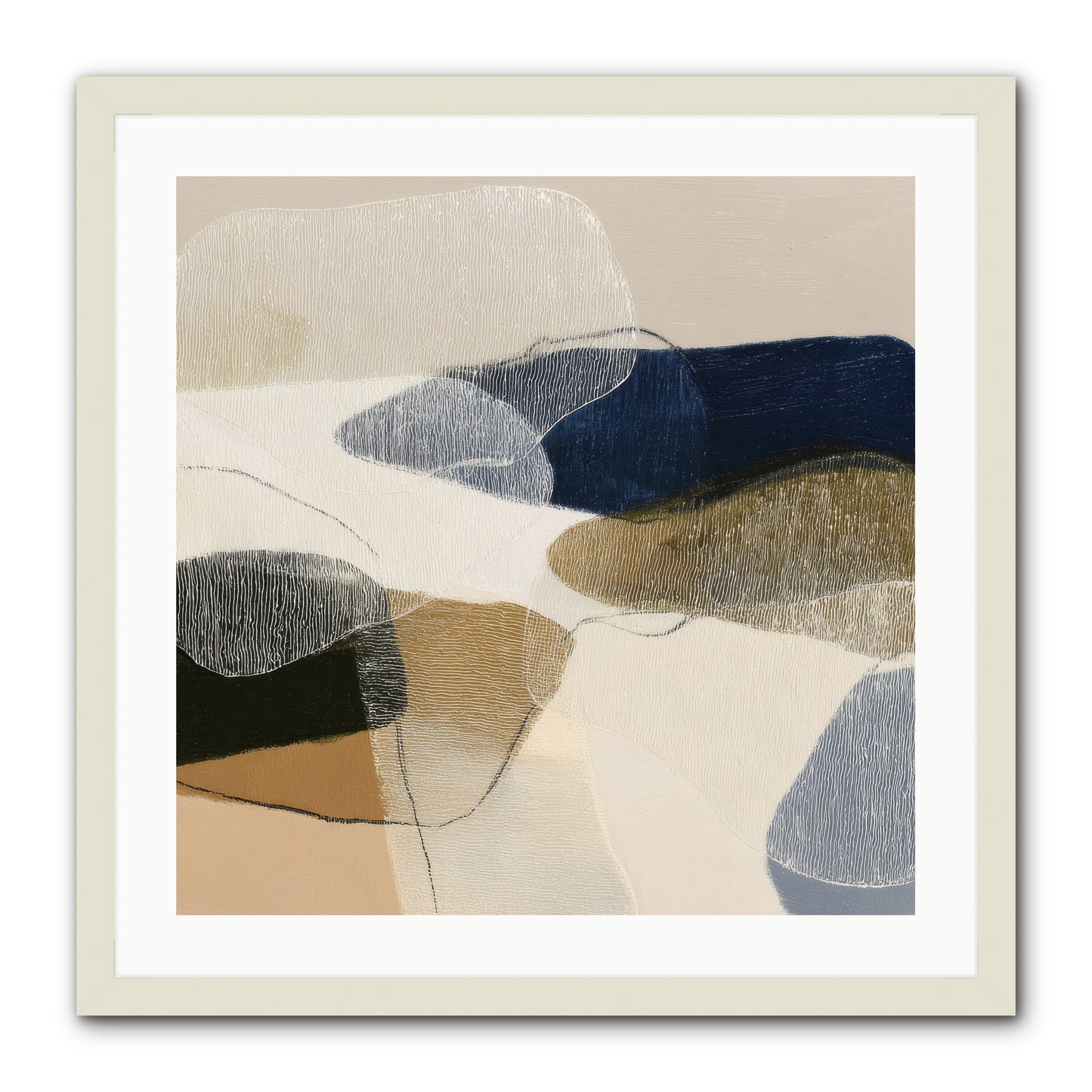 Ashen Tide -- Framed Print - White 24x24