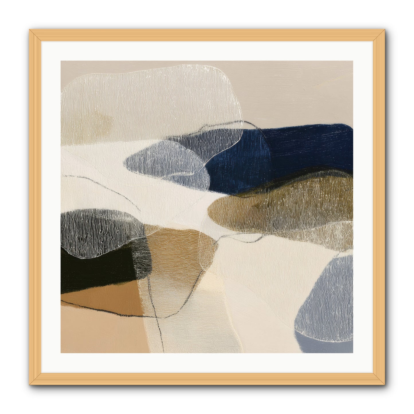 Ashen Tide -- Framed Print - Natural 30x30