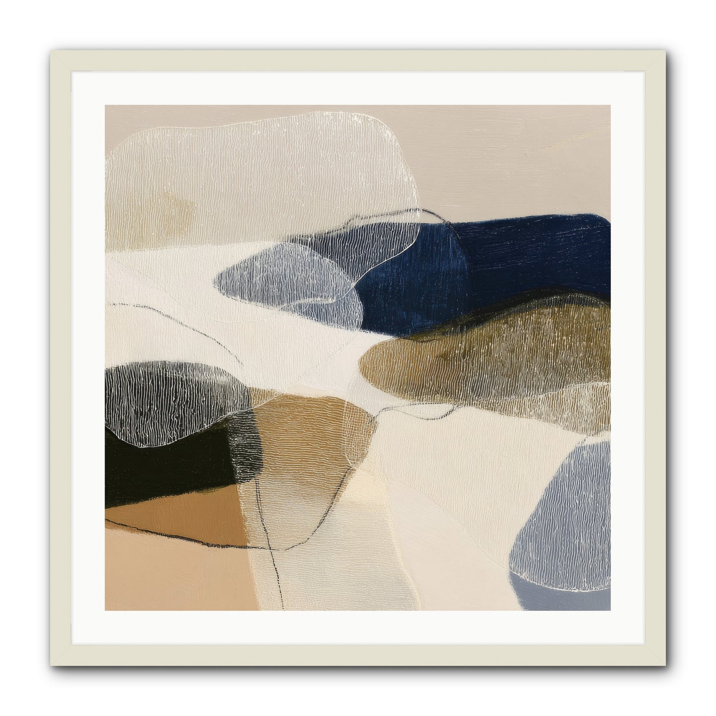 Ashen Tide -- Framed Print - White 30x30