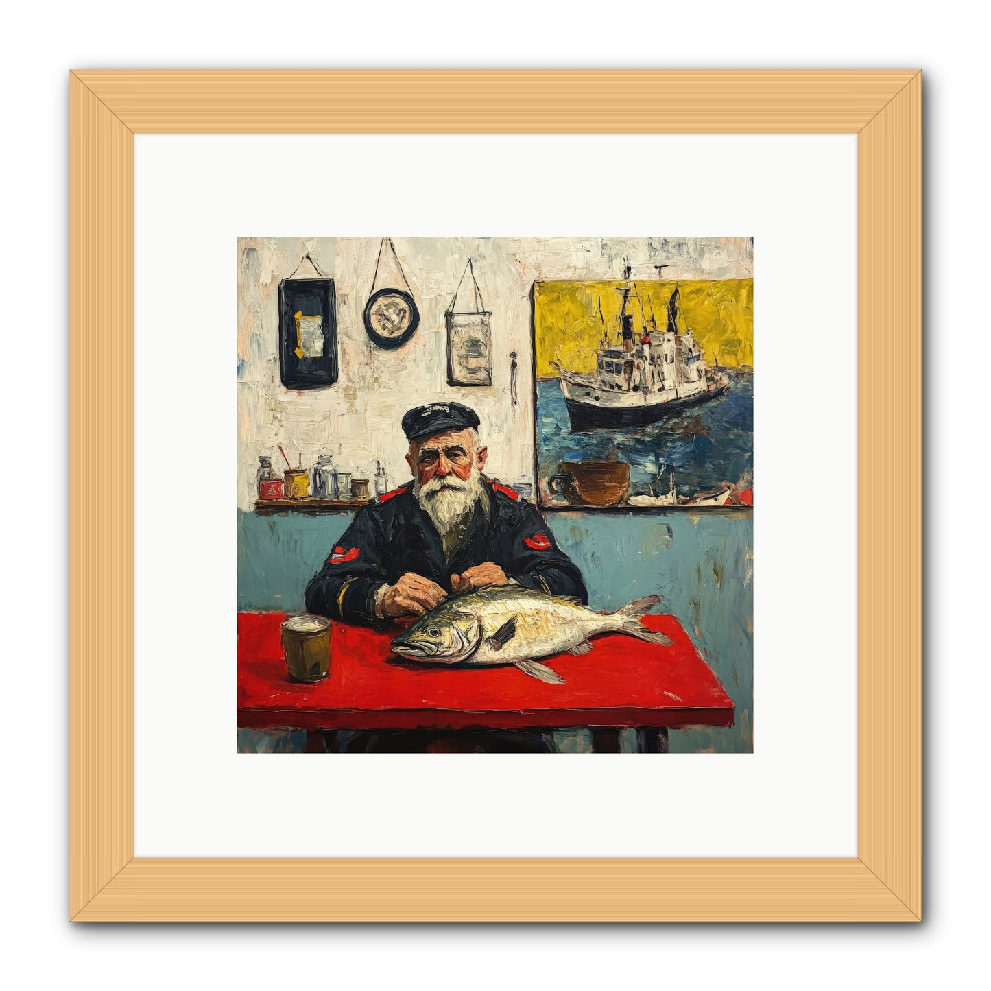 Atlantic Dawn -- Framed Print - Natural 10x10
