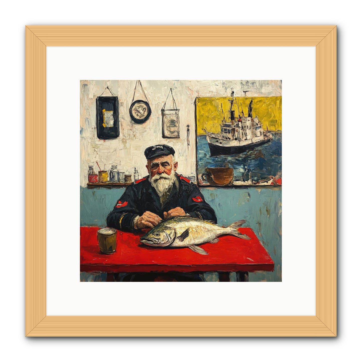 Atlantic Dawn -- Framed Print - Natural 12x12