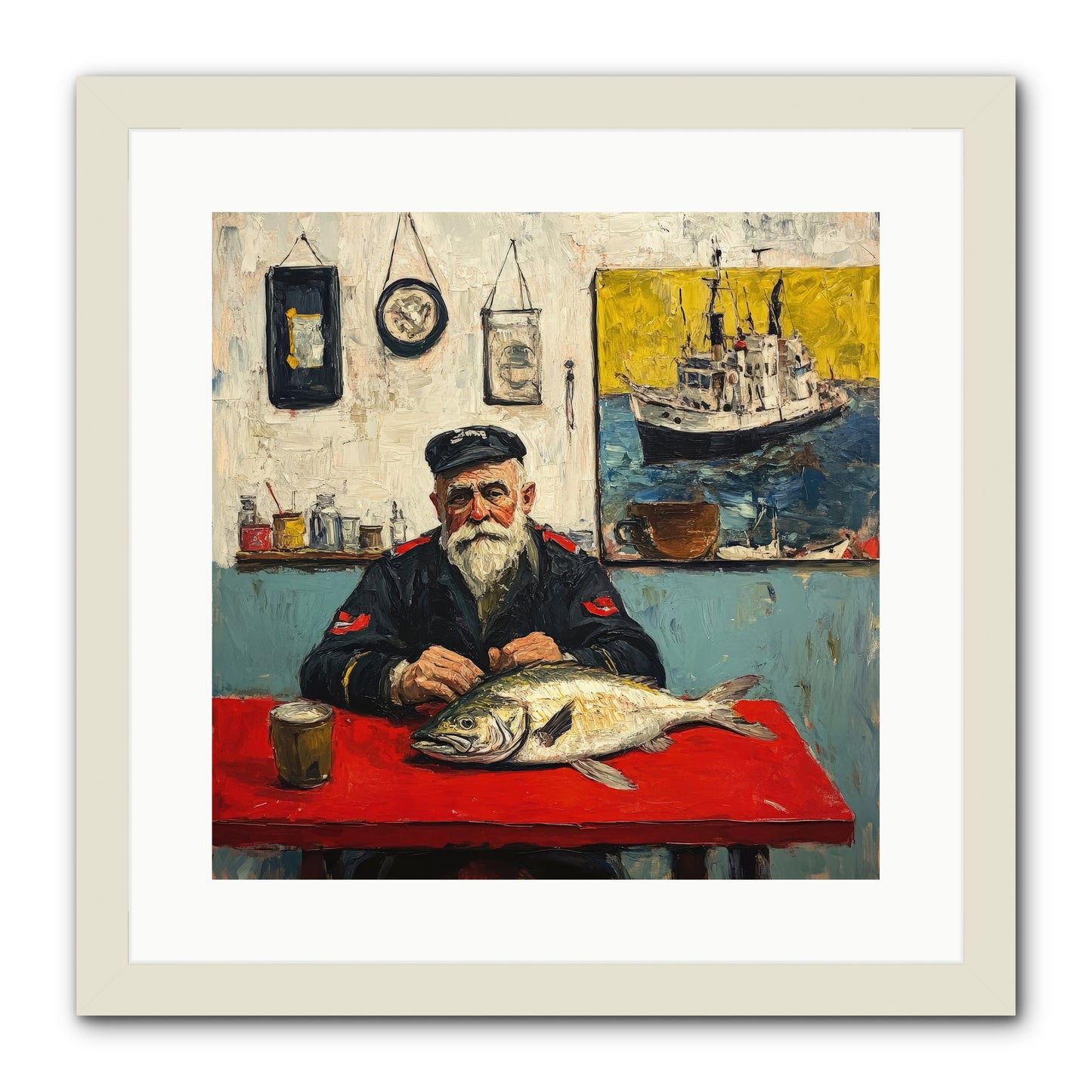 Atlantic Dawn -- Framed Print - White 16x16