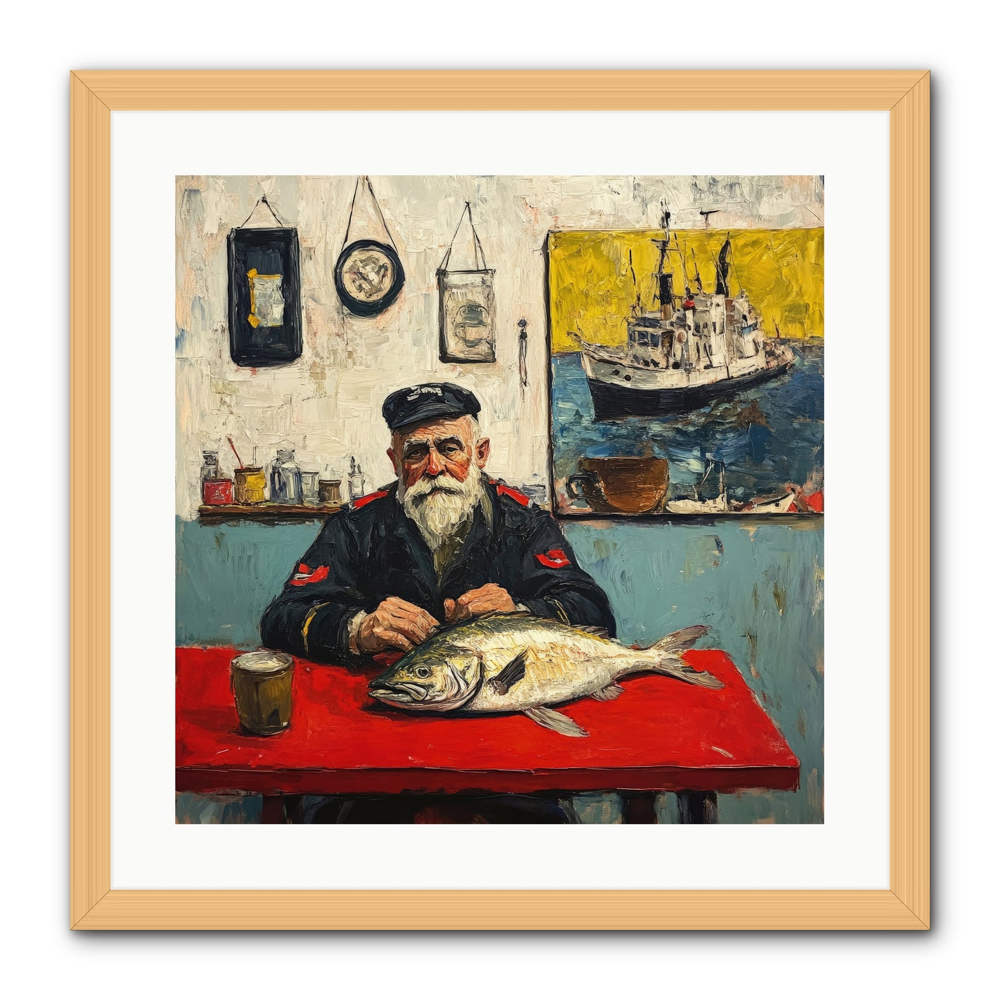 Atlantic Dawn -- Framed Print - Natural 20x20