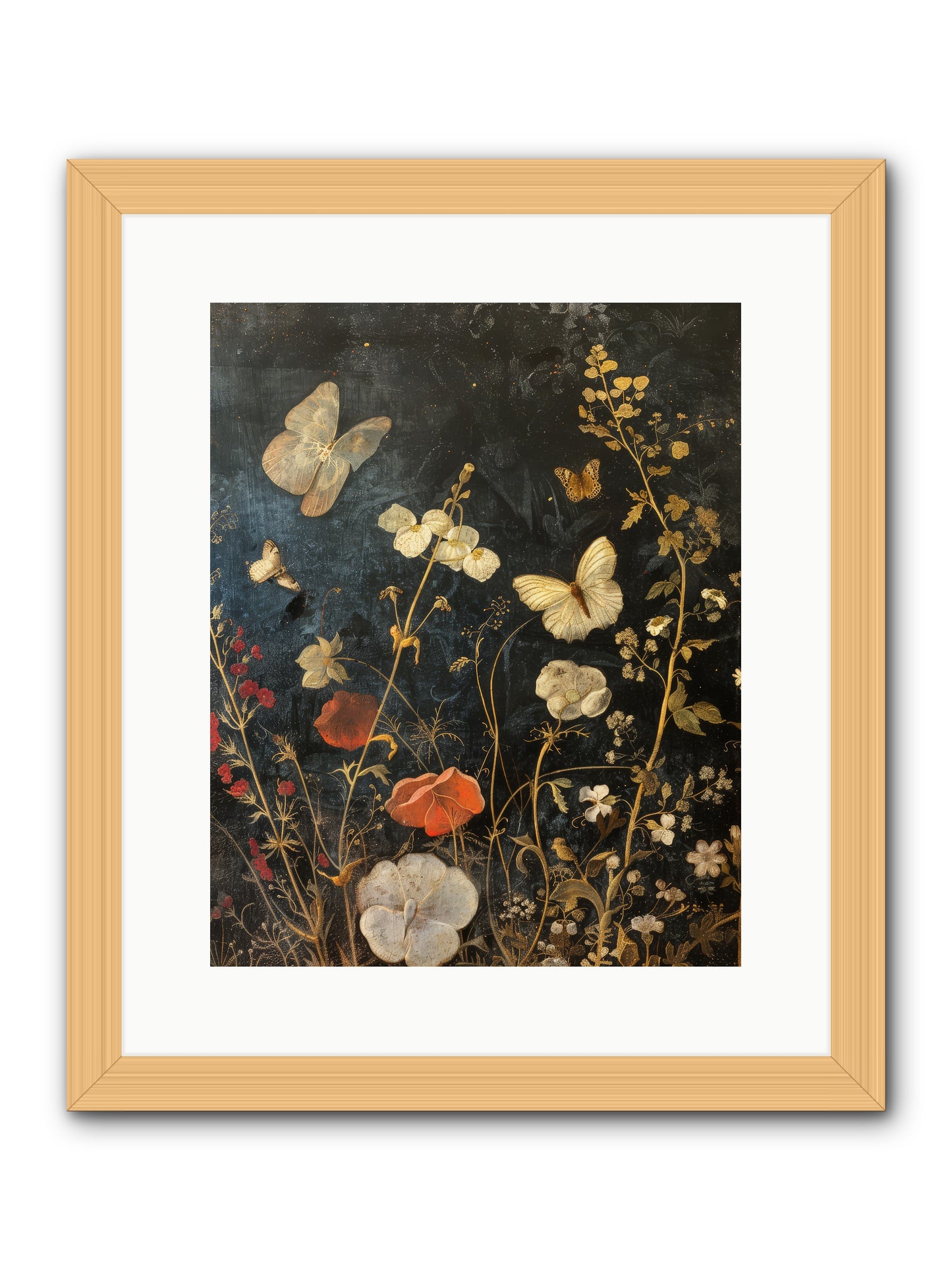 Austen's Garden -- Framed Print - Natural 12x15
