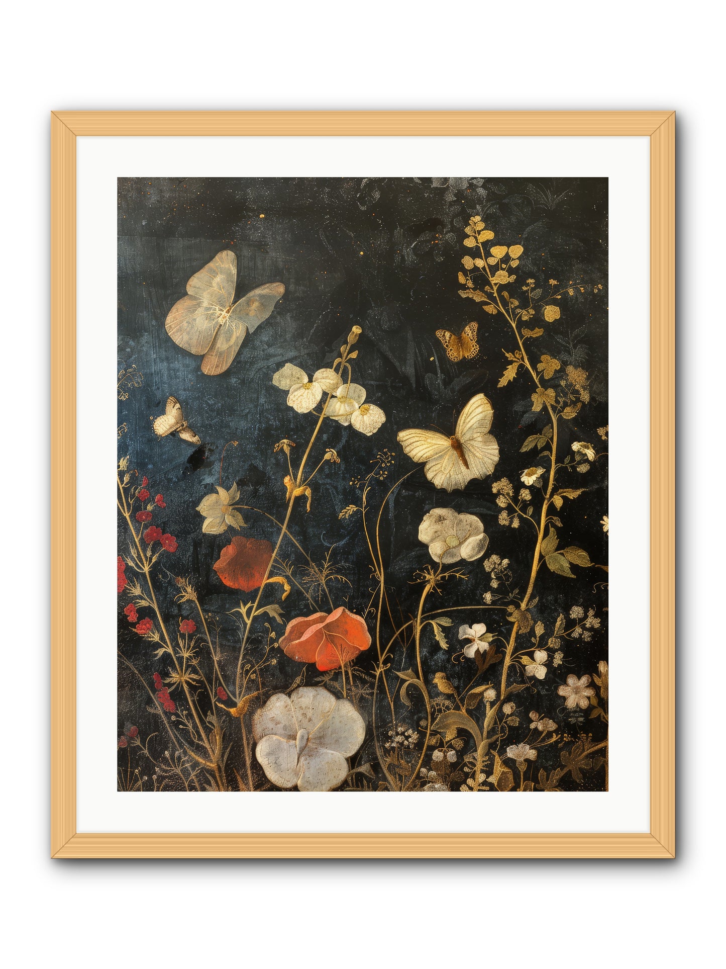 Austen's Garden -- Framed Print - Natural 24x30