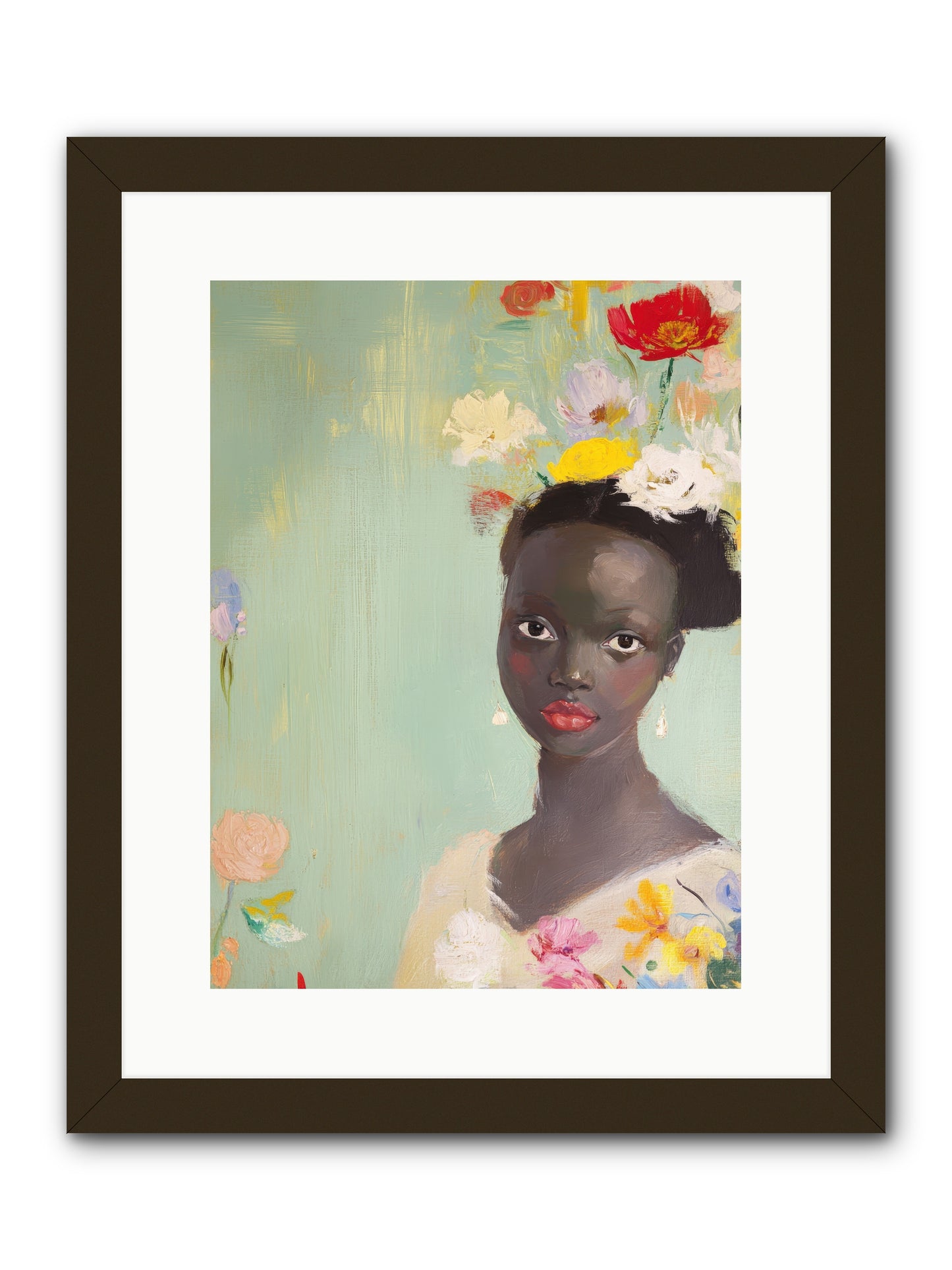 Azalea Finch-REZ -- Framed Print - Black 12x16