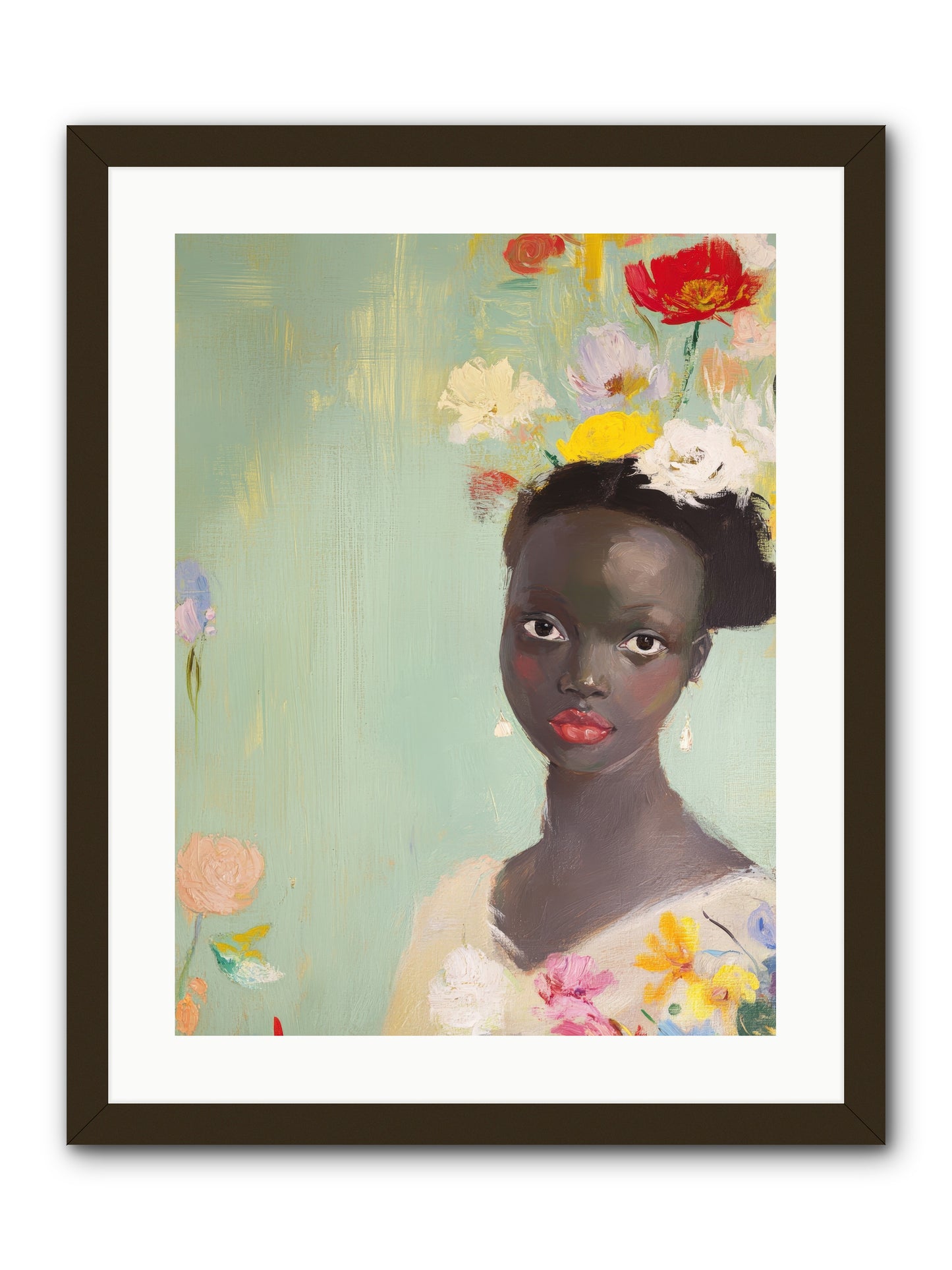 Azalea Finch-REZ -- Framed Print - Black 18x24